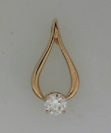14k Yellow Gold Pear-Shaped Diamond Accented Pendant-Pendant-Antique, Estate & Consignment-hurdles-jewelry-boulder-colorado