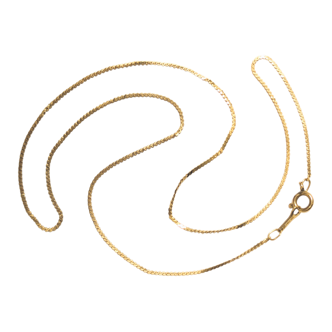 16.5-inch 14k yellow gold S-link chain necklace with a secure spring ring clasp.