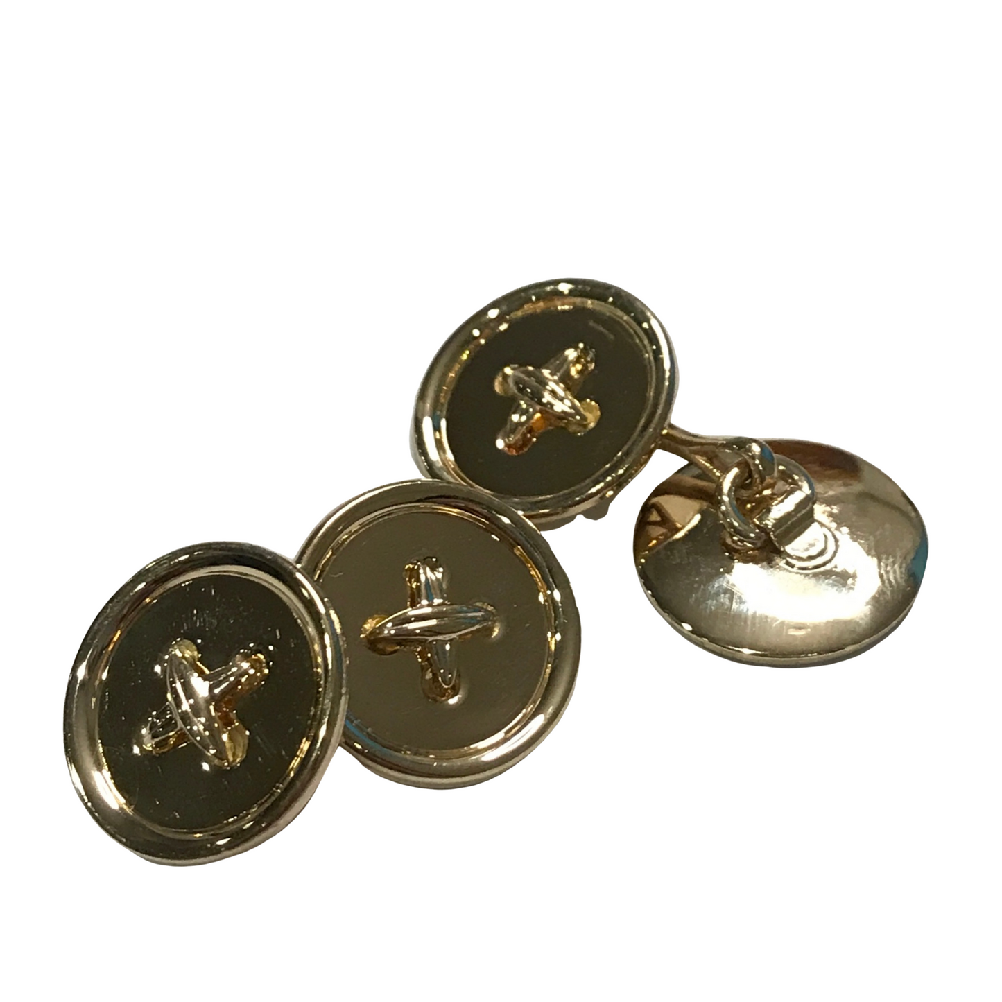 18k Button Cuff Links-Cuff Links-Antique, Estate & Consignment-hurdles-jewelry-boulder-colorado