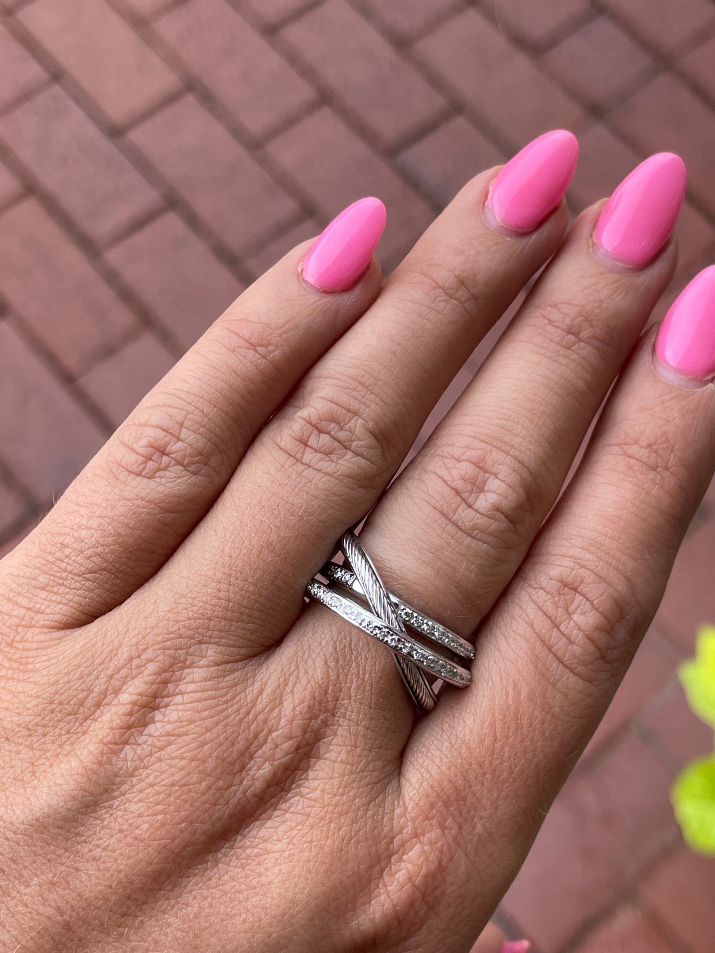 18k Diamond Crossover Ring-Ring-Antique, Estate & Consignment-I don' know or see my size-hurdles-jewelry-boulder-colorado