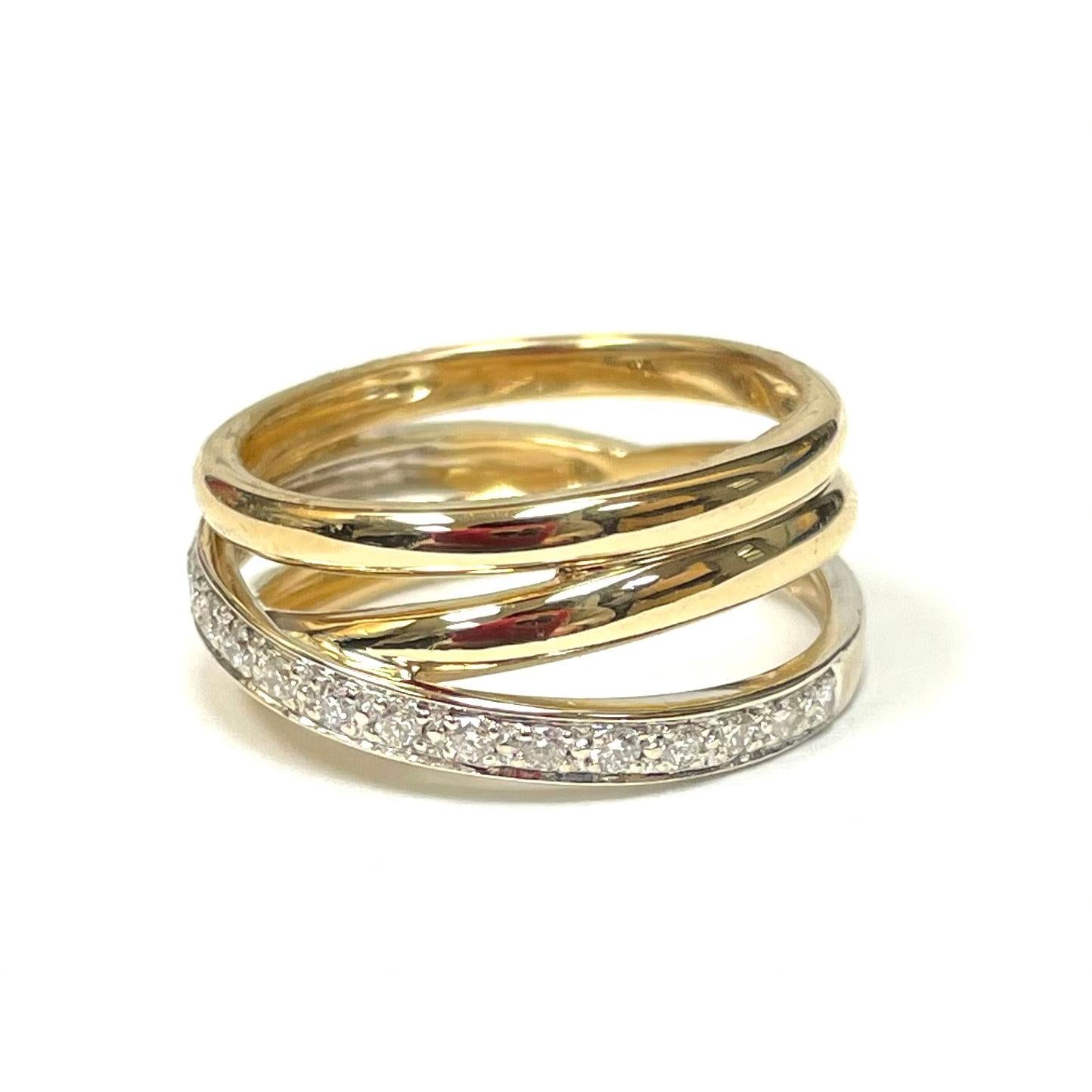 18k Diamond Crossover Ring-Ring-Antique, Estate & Consignment-I don' know or see my size-hurdles-jewelry-boulder-colorado