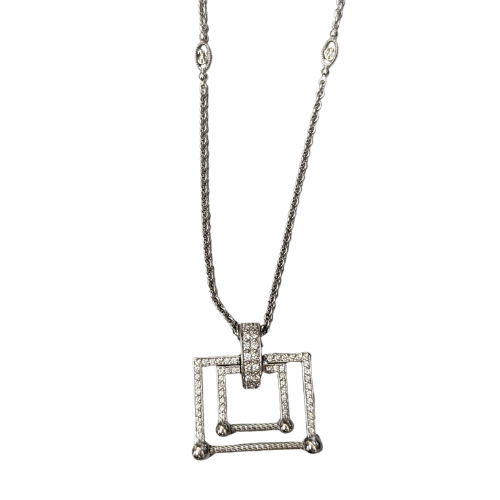 18k White Gold Charriol Station Necklace-Necklace-Antique, Estate & Consignment-hurdles-jewelry-boulder-colorado