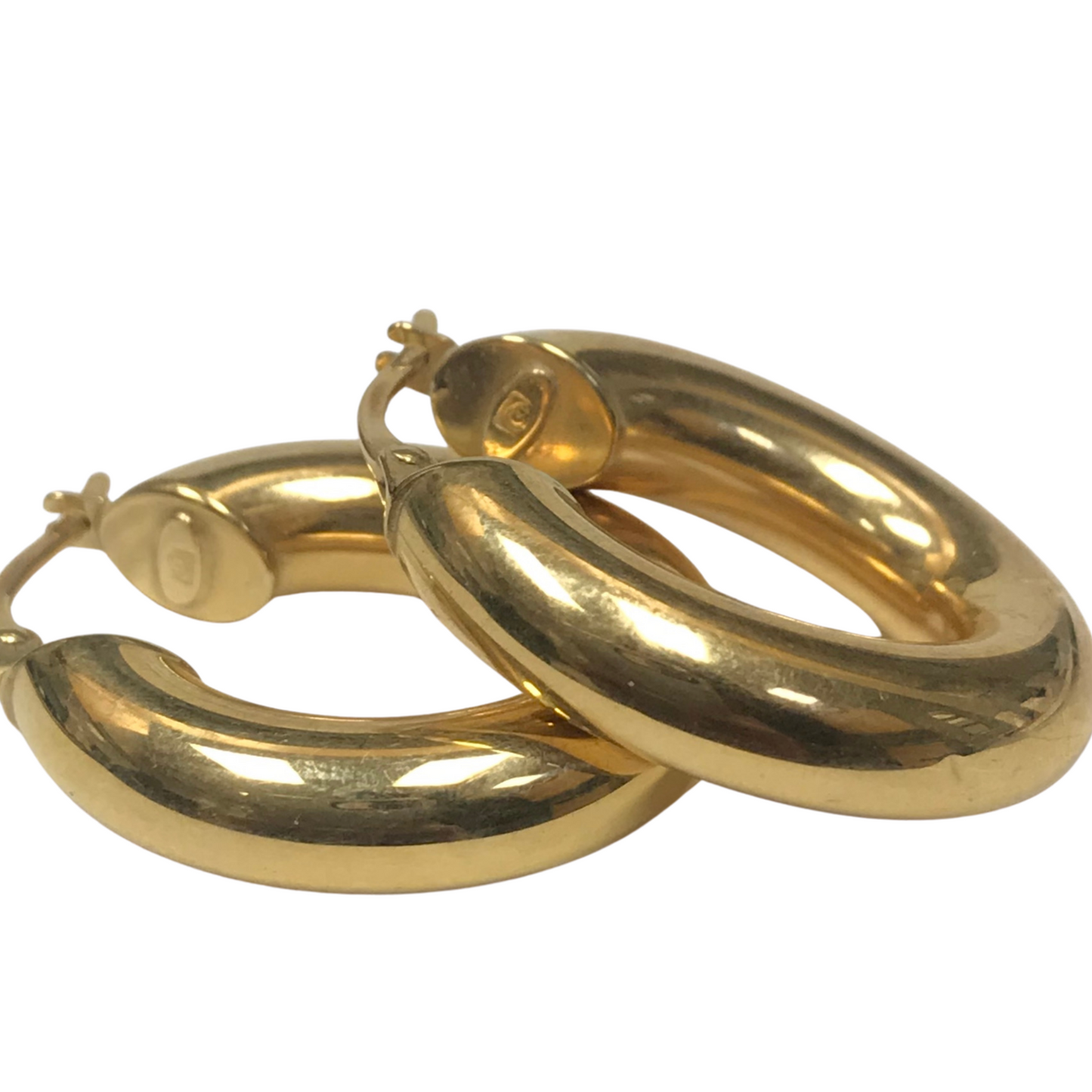 18k Yellow Gold Hoop Earrings-Earrings-Antique, Estate & Consignment-hurdles-jewelry-boulder-colorado