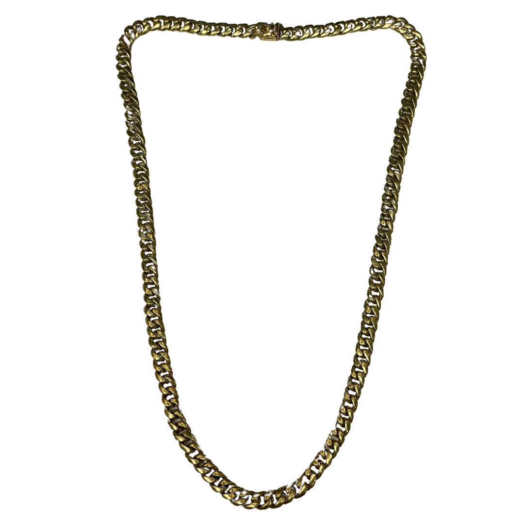 7.7mm 18k Yellow Gold Curb Chain Preowned-Chain-Antique, Estate & Consignment-hurdles-jewelry-boulder-colorado