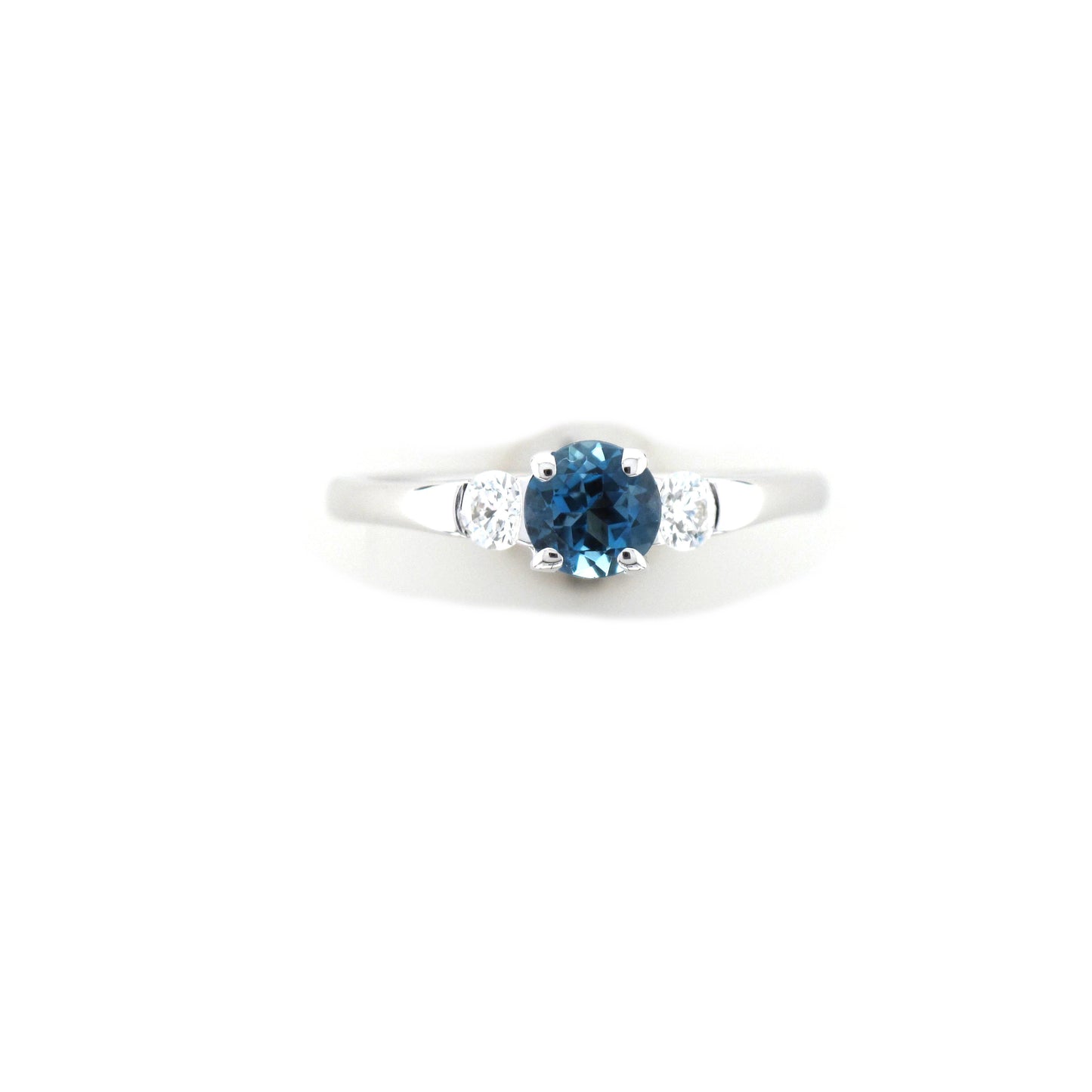 Aqumarine & Diamond Three Stone Ring-Engagement Ring-Antique, Estate & Consignment-I don' know or see my size-hurdles-jewelry-boulder-colorado