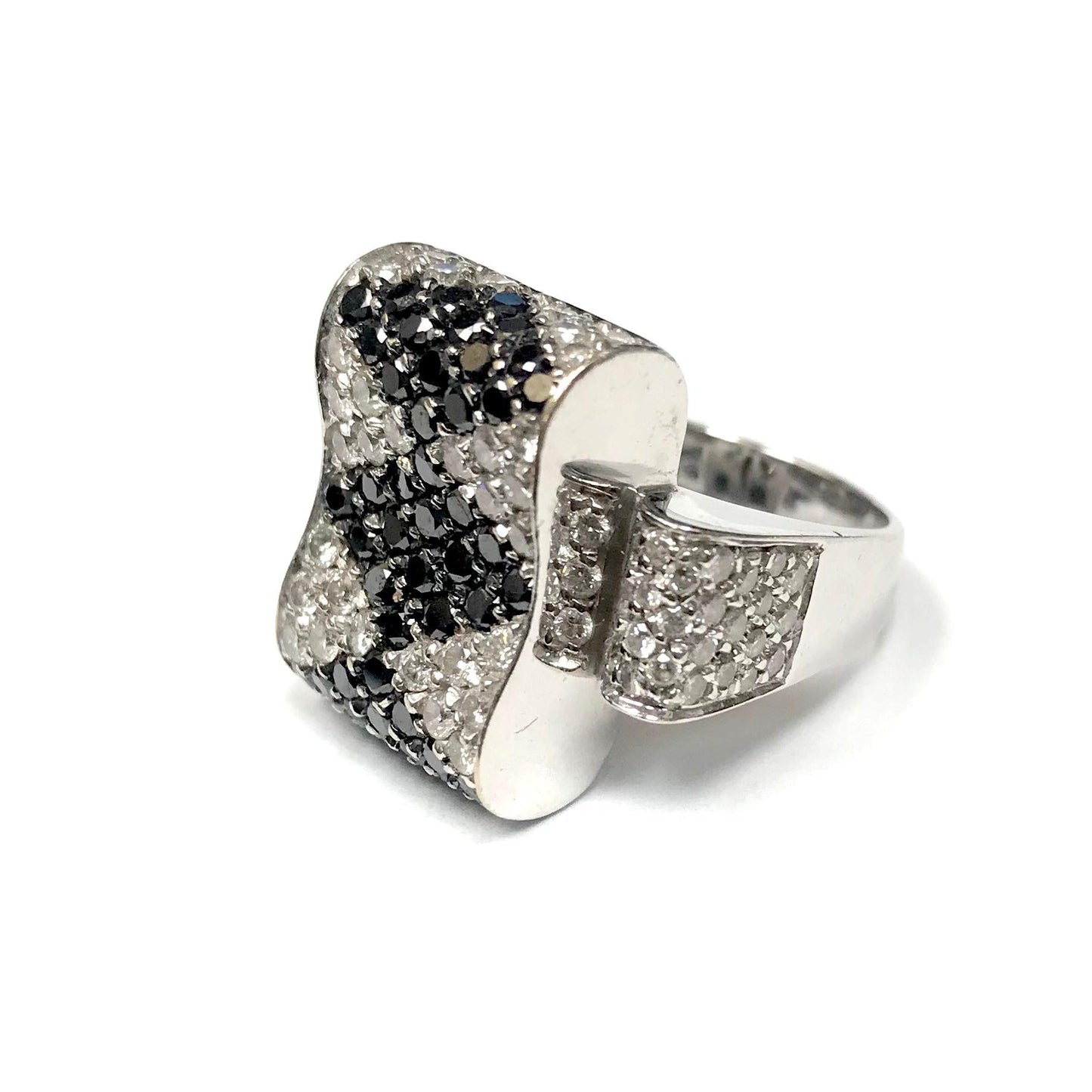 Black Diamond & Diamond Bow Ring-Ring-Antique, Estate & Consignment-I don' know or see my size-hurdles-jewelry-boulder-colorado