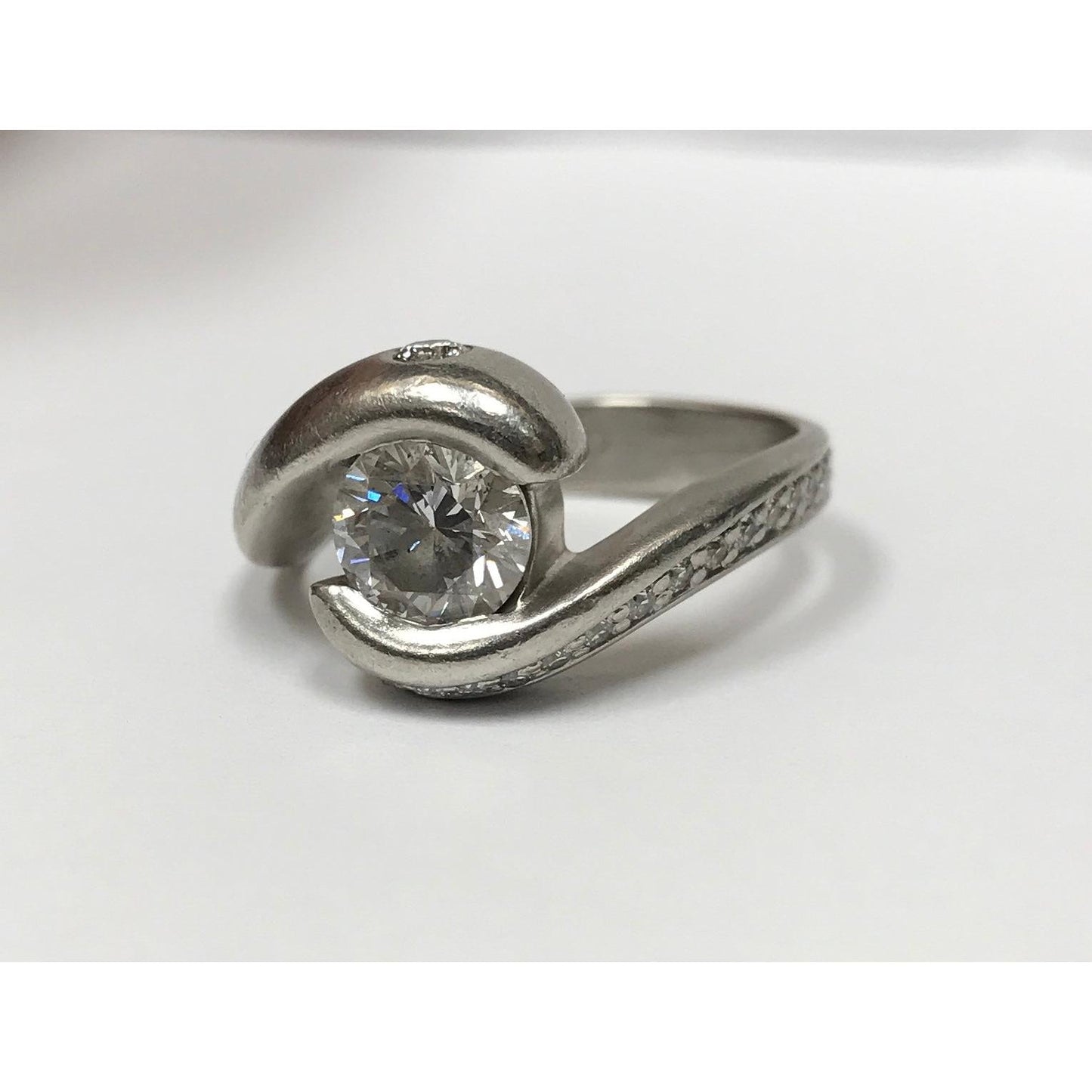Bypass Swirl Diamond Engagement Ring-Engagement Ring-Antique, Estate & Consignment-I don' know or see my size-hurdles-jewelry-boulder-colorado
