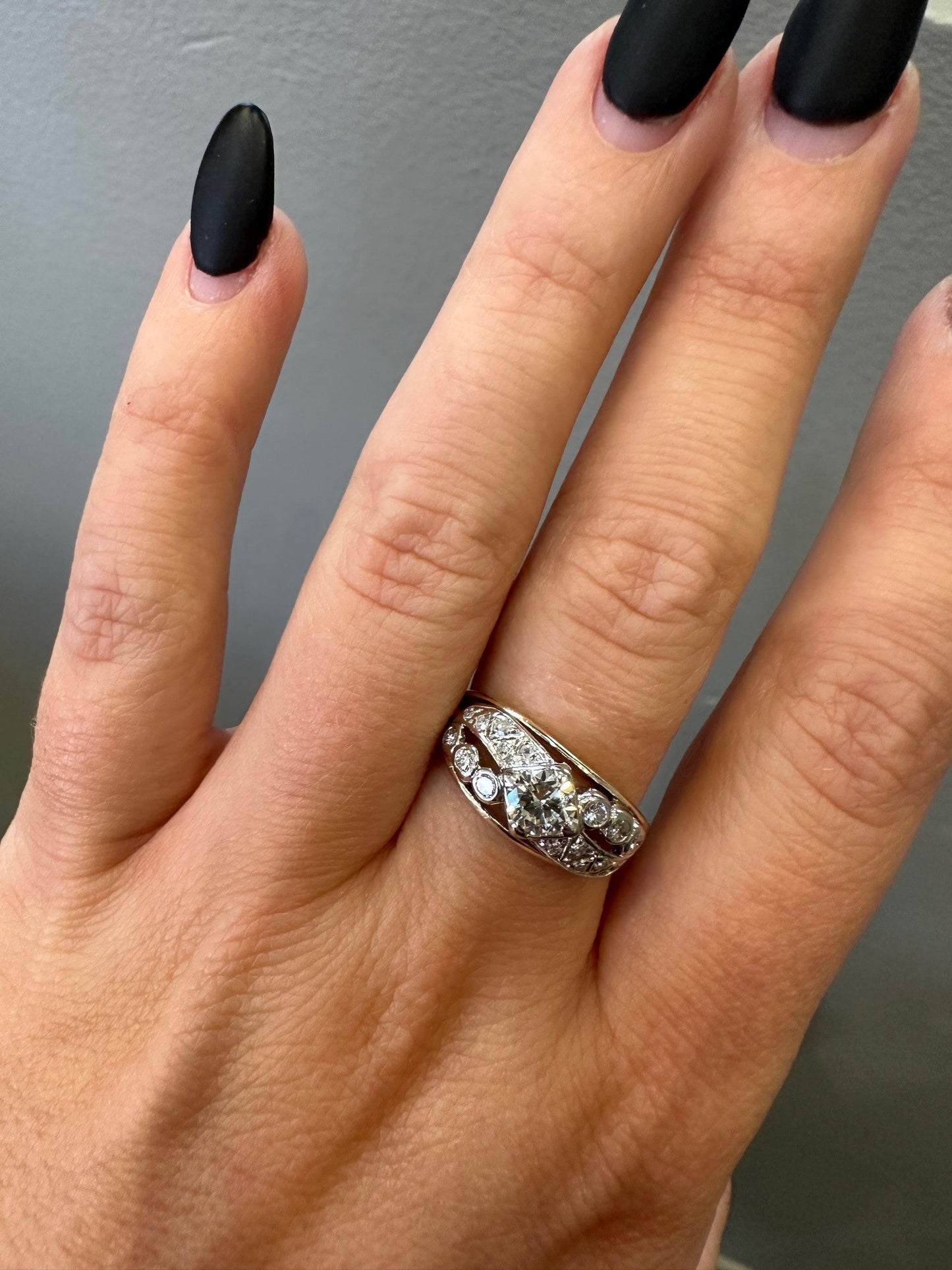Crossover Diamond Engagement Ring-Engagement Ring-Antique, Estate & Consignment-I don' know or see my size-hurdles-jewelry-boulder-colorado