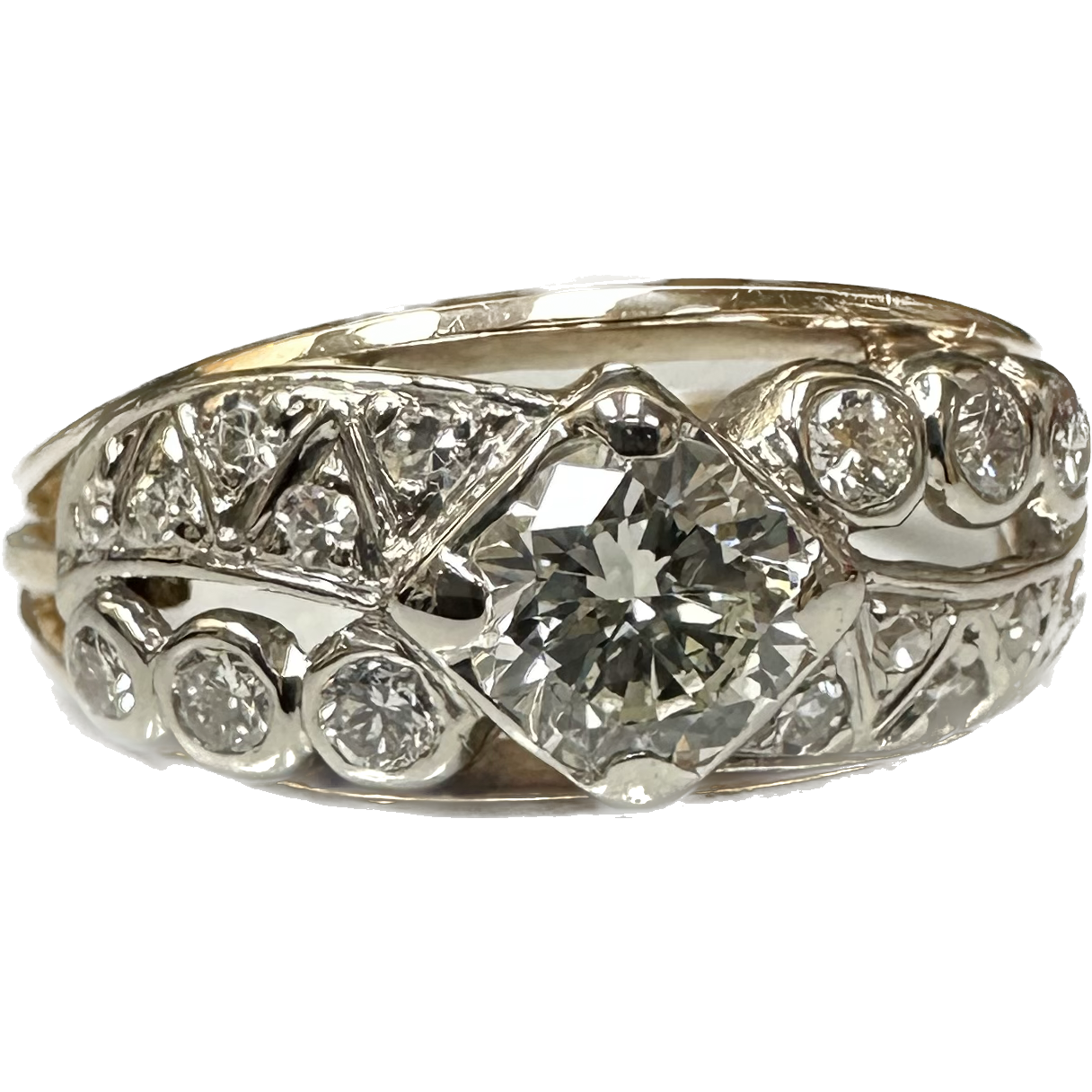 Crossover Diamond Engagement Ring-Engagement Ring-Antique, Estate & Consignment-I don' know or see my size-hurdles-jewelry-boulder-colorado