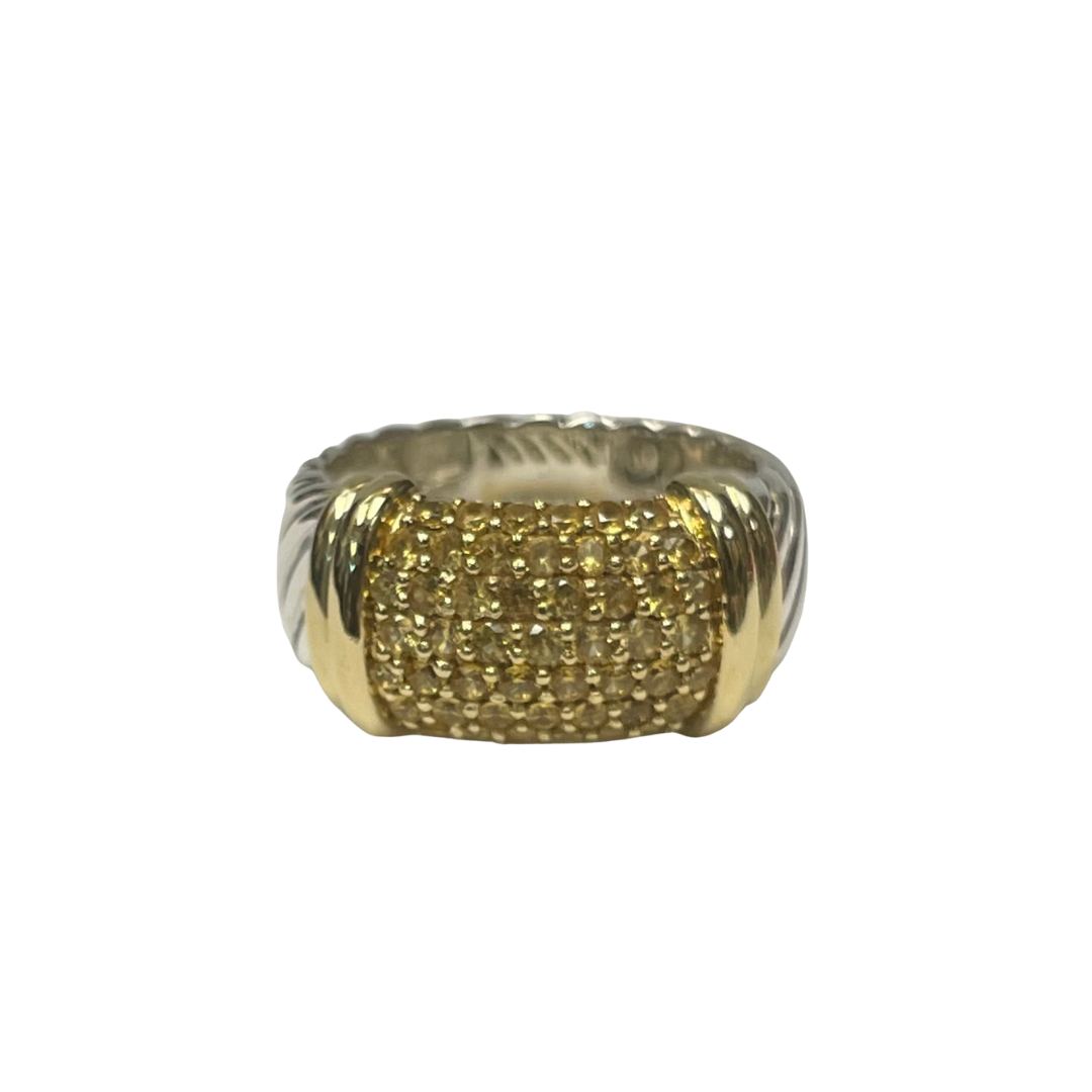 David Yurman Sterling Silver, 18 Karat Gold and Yellow Sapphire Ring-Ring-Antique, Estate & Consignment-I don' know or see my size-hurdles-jewelry-boulder-colorado