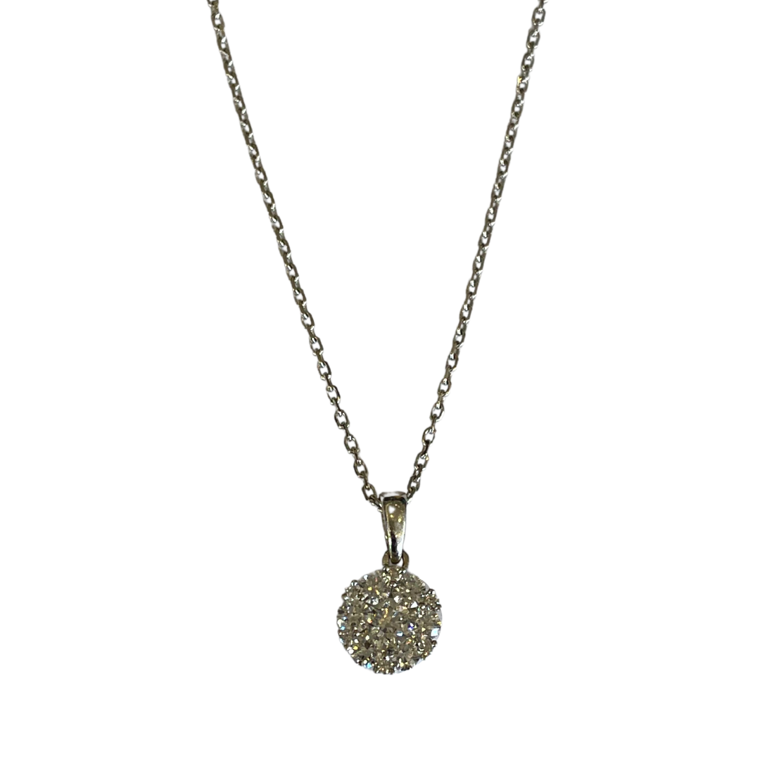 Diamond Cluster Necklace with 20" Chain-Necklace-Antique, Estate & Consignment-hurdles-jewelry-boulder-colorado