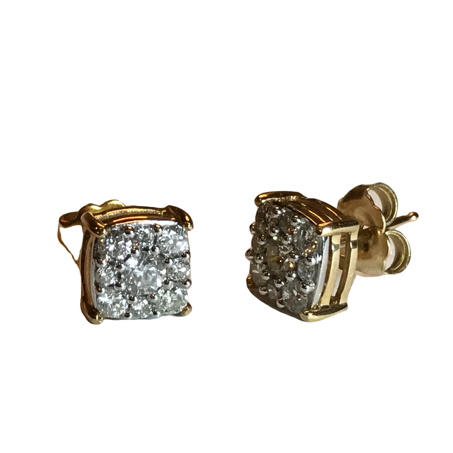 Diamond Cluster Stud Earrings-Earrings-Antique, Estate & Consignment-hurdles-jewelry-boulder-colorado