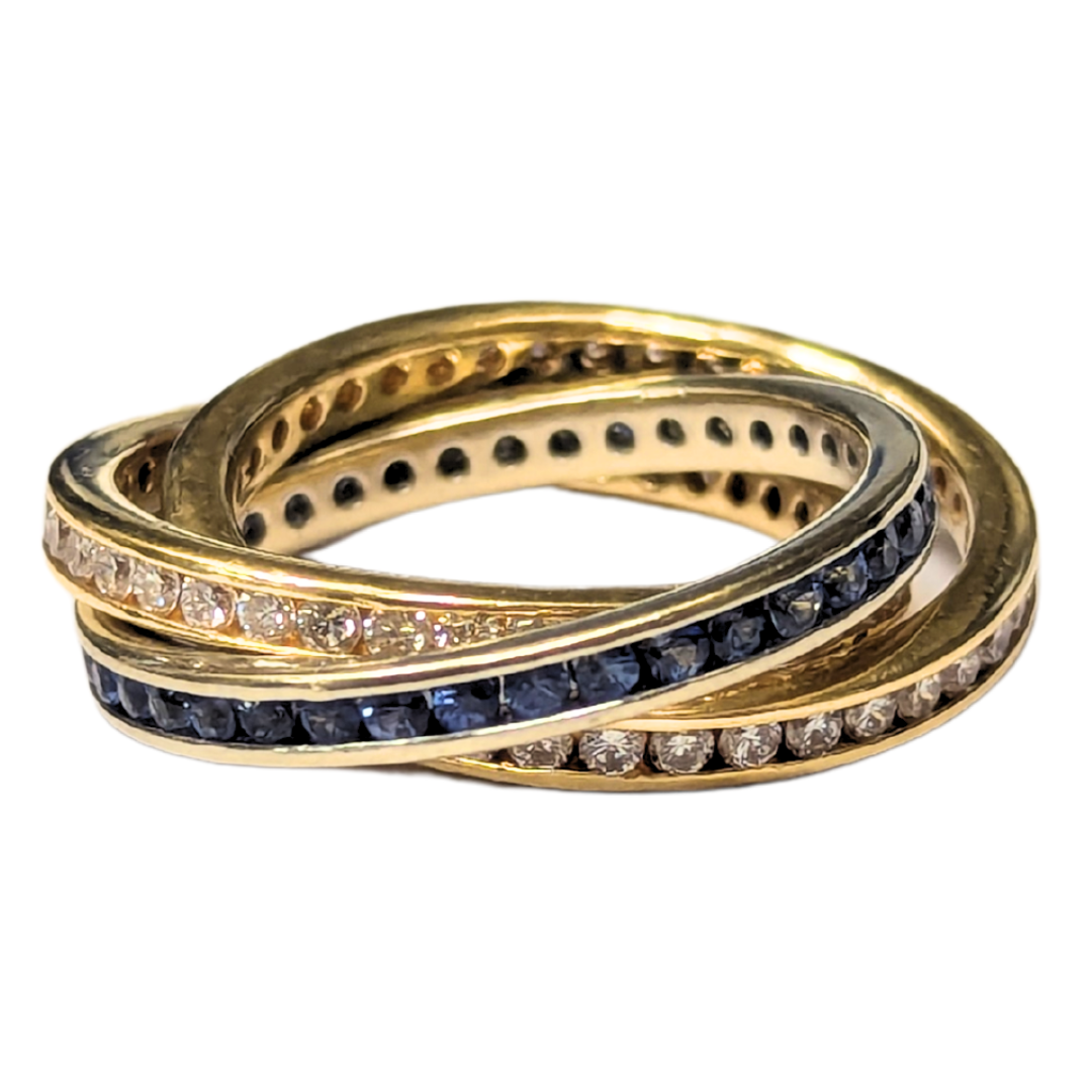 Diamond & Sapphire Rolling Rings-Ring-Antique, Estate & Consignment-I don' know or see my size-hurdles-jewelry-boulder-colorado