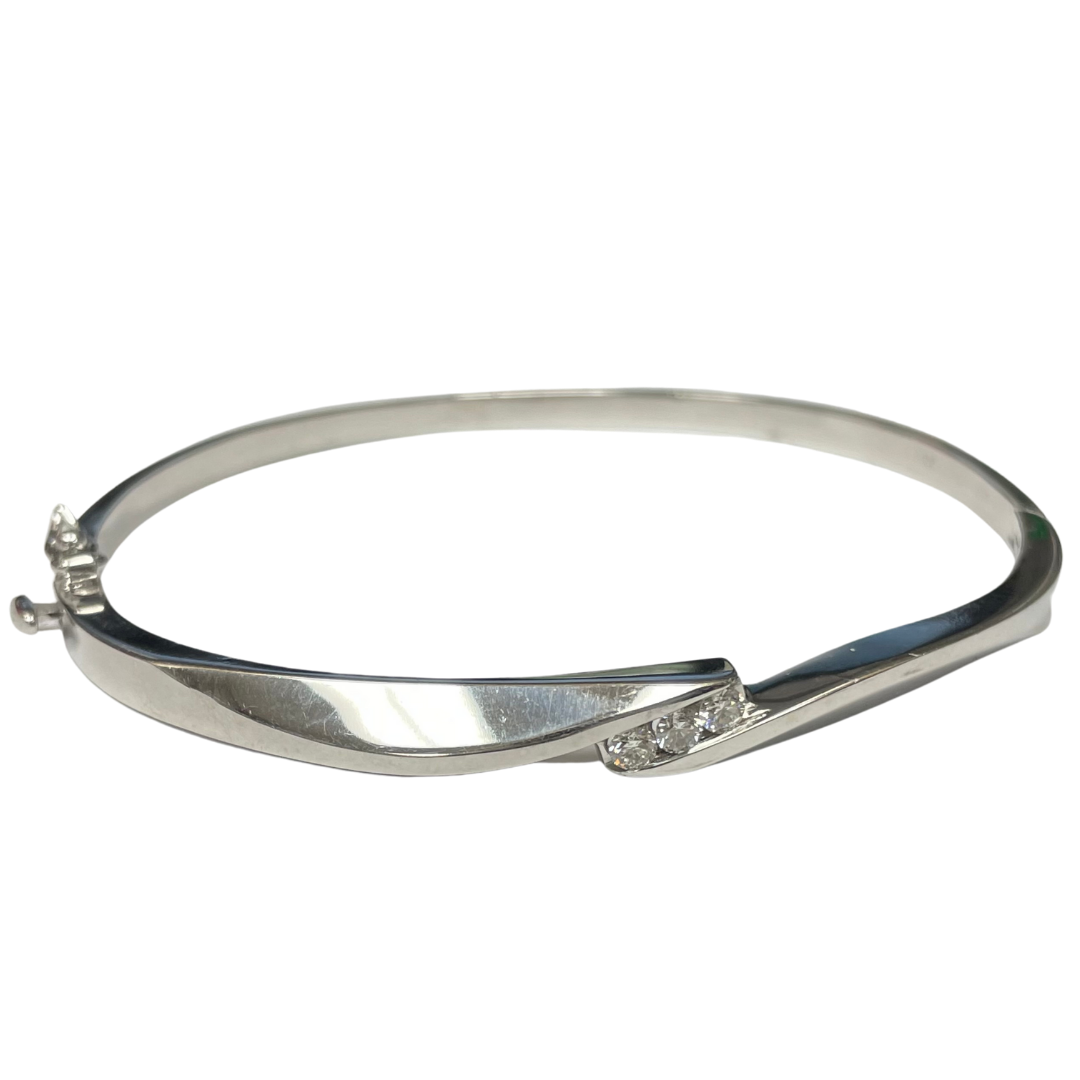Diamond & White Gold Bangle-Bracelet-Antique, Estate & Consignment-hurdles-jewelry-boulder-colorado