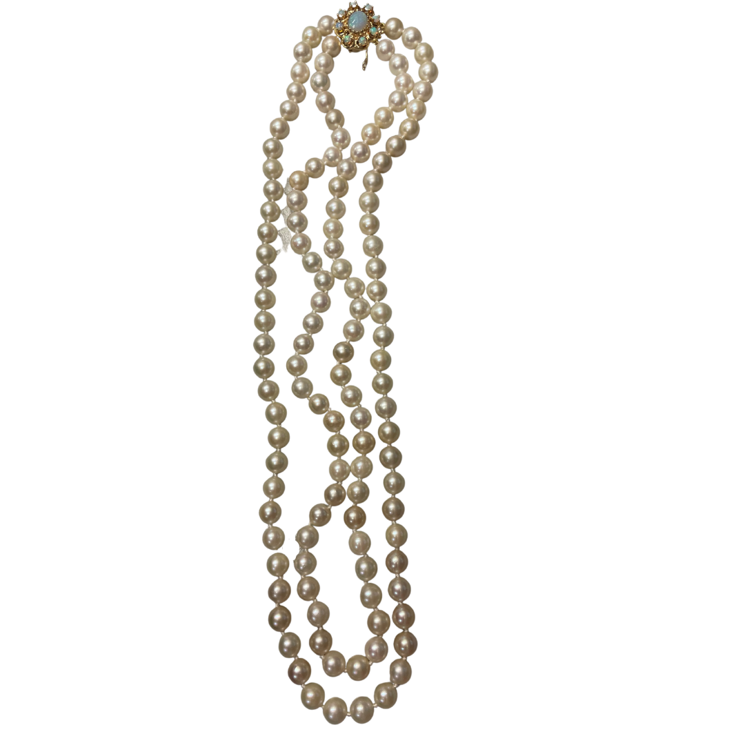 Double Strand Pearl Necklace-Necklace-Antique, Estate & Consignment-hurdles-jewelry-boulder-colorado