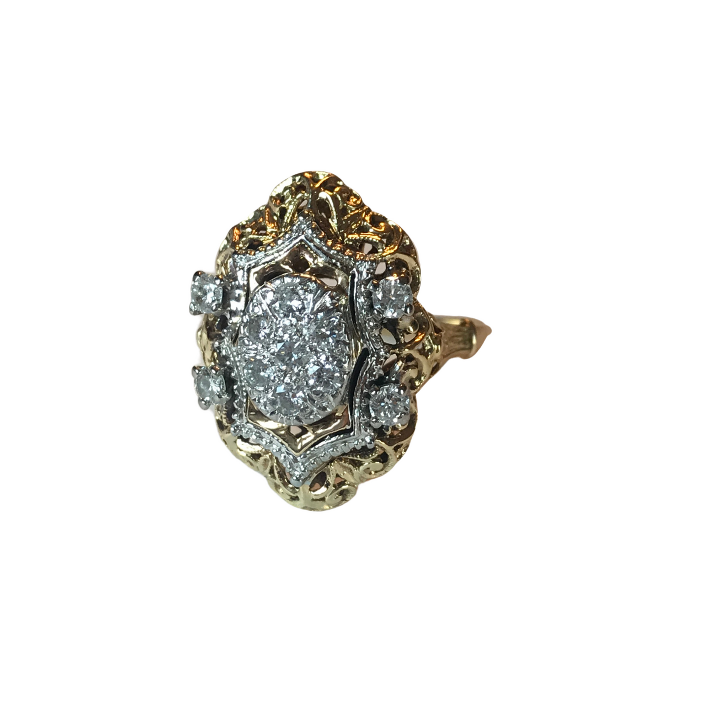 Elongated Diamond Cluster Ring-Ring-Antique, Estate & Consignment-I don' know or see my size-hurdles-jewelry-boulder-colorado