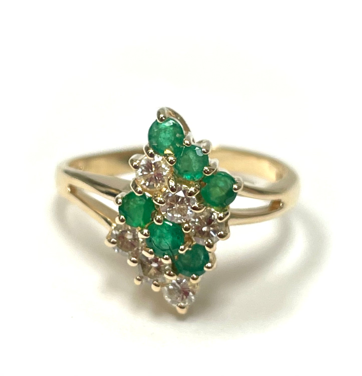 Emerald & Diamond Cluster Ring-Ring-Antique, Estate & Consignment-I don' know or see my size-hurdles-jewelry-boulder-colorado