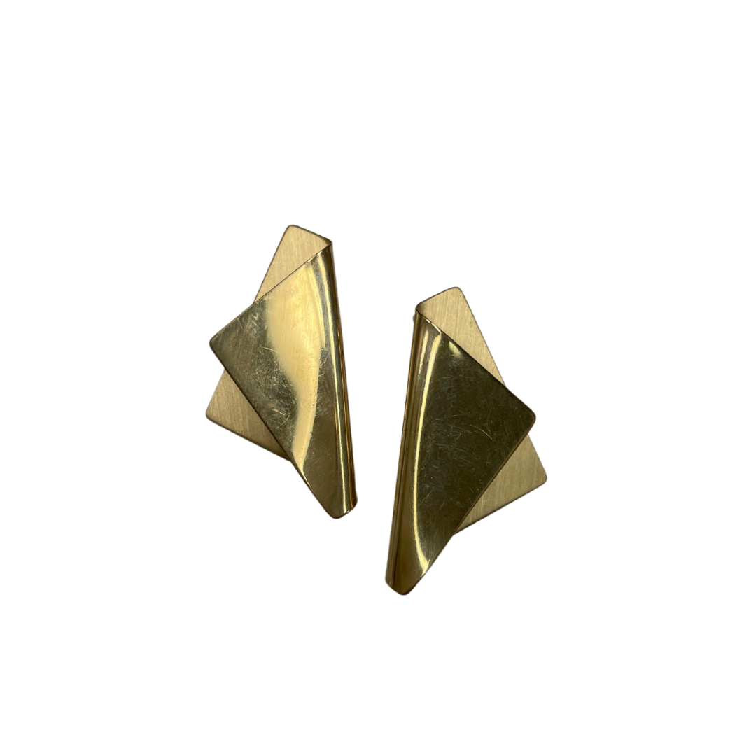 Foldover Gold Earrings-Earrings-Antique, Estate & Consignment-hurdles-jewelry-boulder-colorado