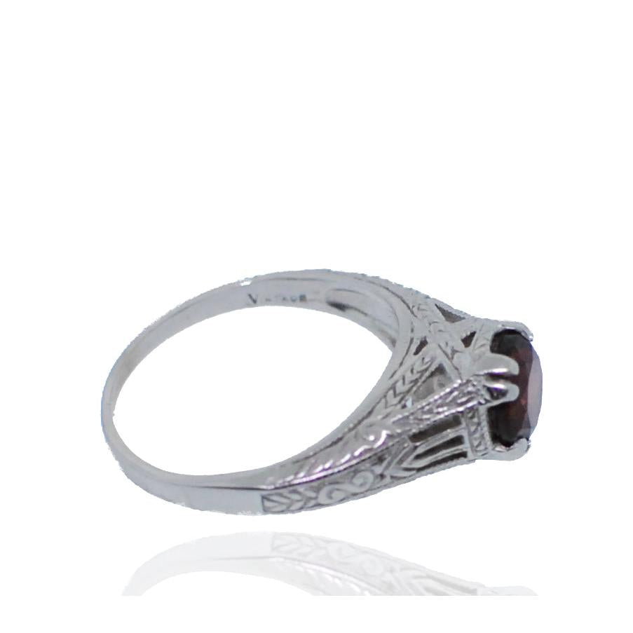 Garnet Filigree Ring-Ring-Antique, Estate & Consignment-I don' know or see my size-hurdles-jewelry-boulder-colorado