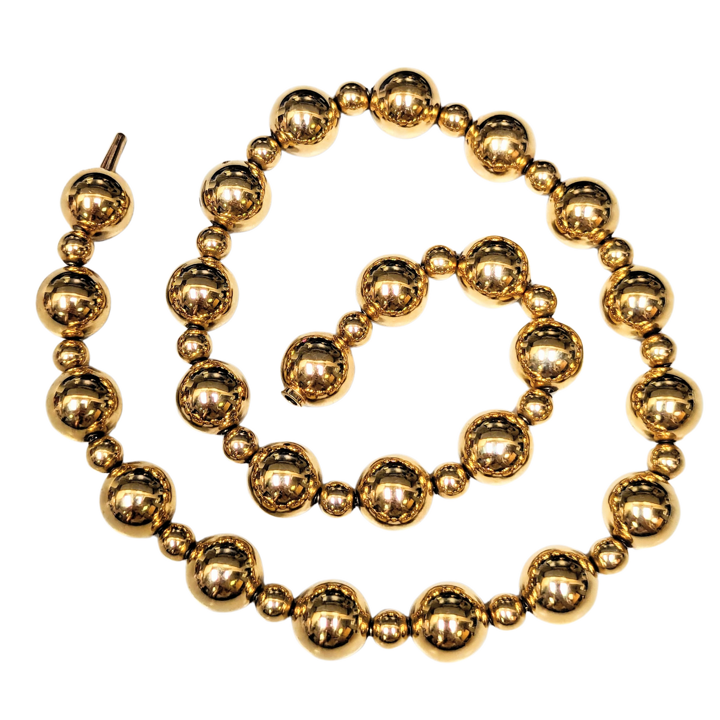 Gold Bead Choker Necklace-Necklace-Antique, Estate & Consignment-hurdles-jewelry-boulder-colorado