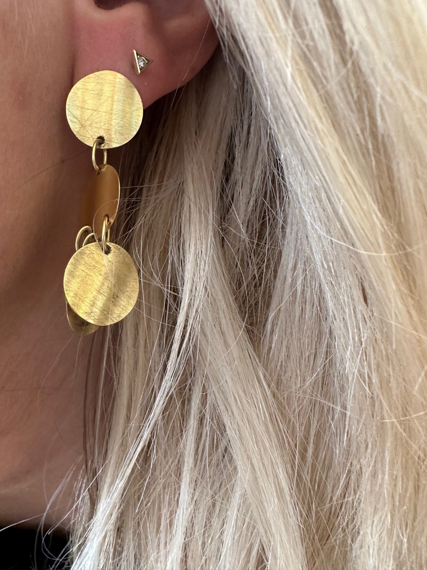 Gold Disc Earrings-Earrings-Antique, Estate & Consignment-hurdles-jewelry-boulder-colorado