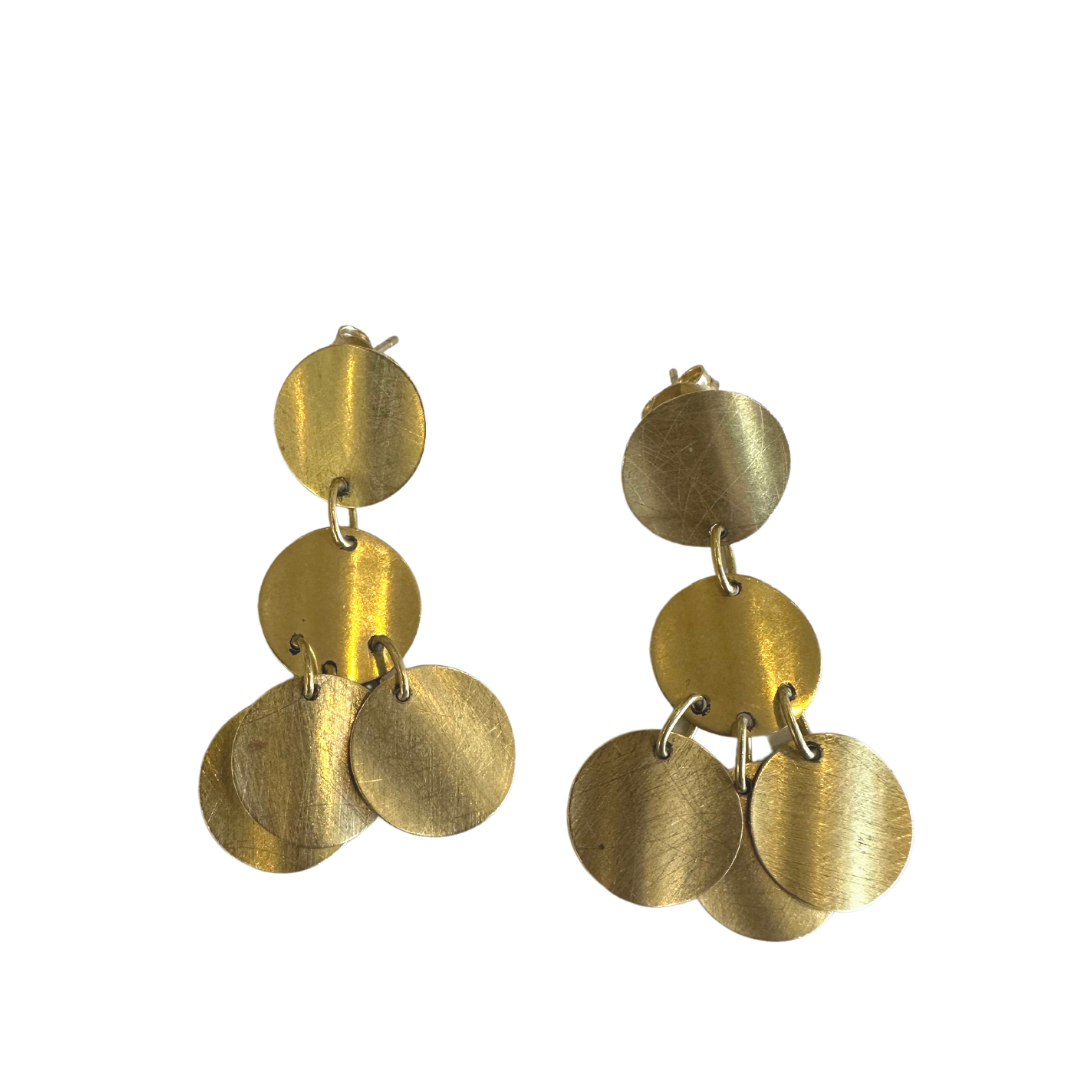 Gold Disc Earrings-Earrings-Antique, Estate & Consignment-hurdles-jewelry-boulder-colorado
