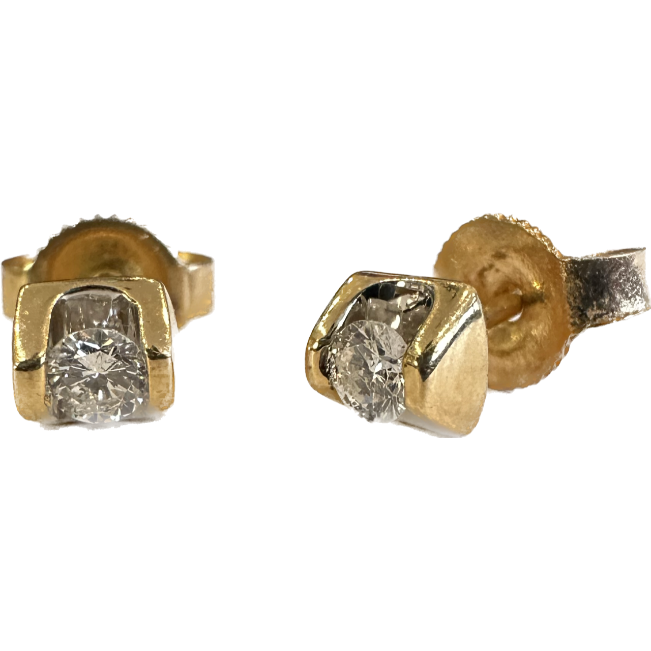 Half Bezel 0.12 Carat Diamond Studs-Diamond Stud-Antique, Estate & Consignment-hurdles-jewelry-boulder-colorado