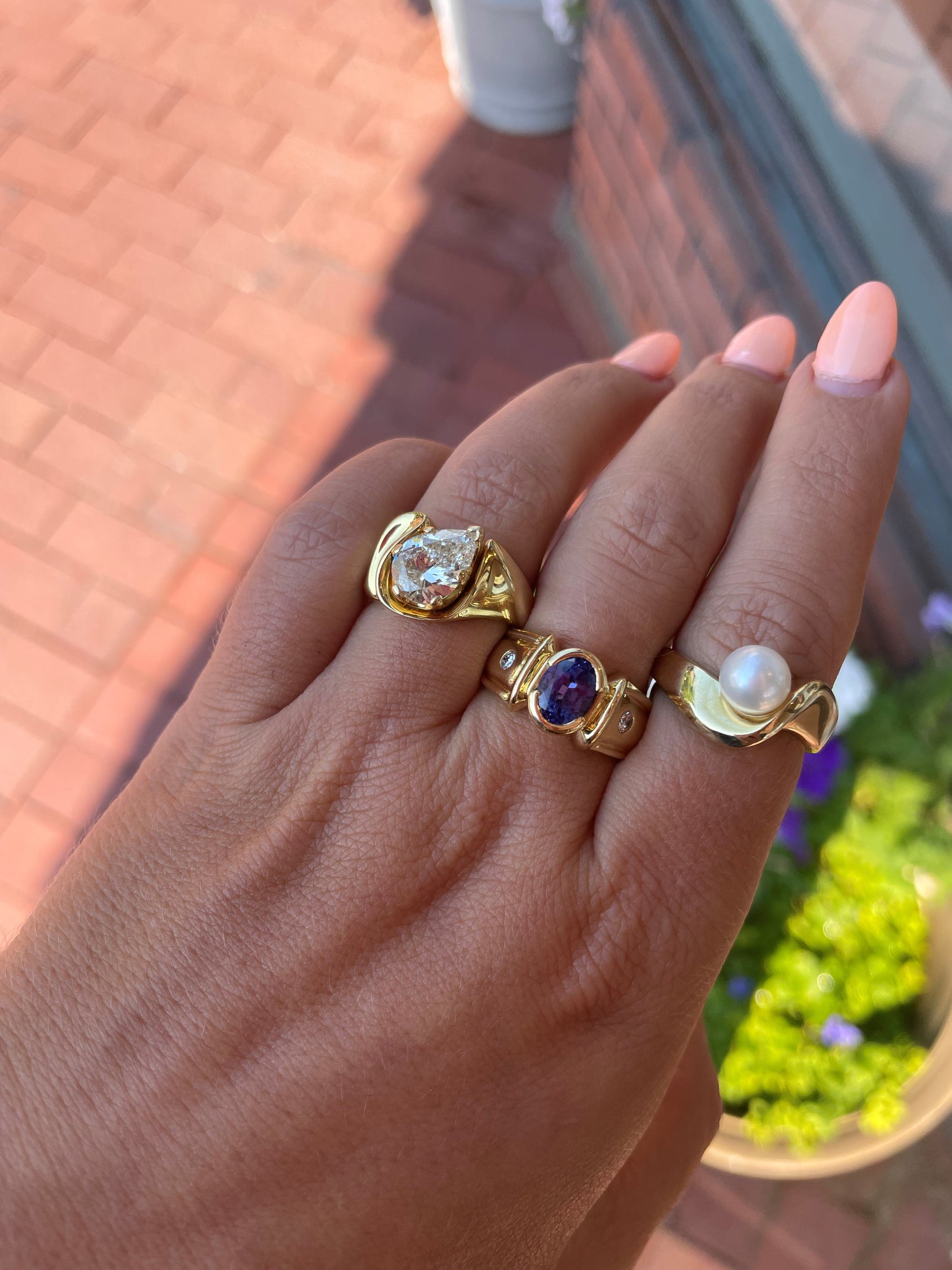 Half Bezel Tanzanite & Diamond Ring-Ring-Antique, Estate & Consignment-I don' know or see my size-hurdles-jewelry-boulder-colorado