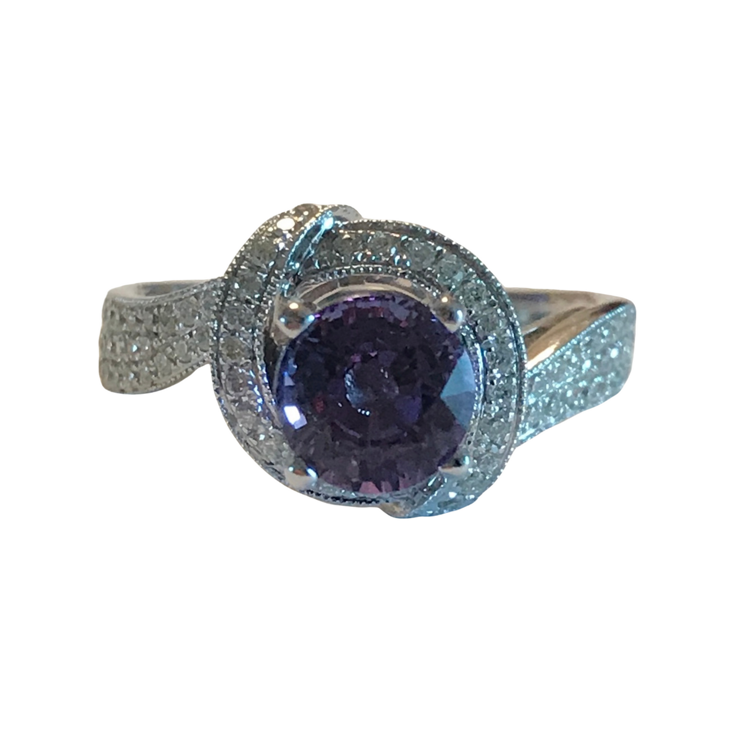 Lavender Sapphire & Diamond Ring-Ring-Antique, Estate & Consignment-I don' know or see my size-hurdles-jewelry-boulder-colorado