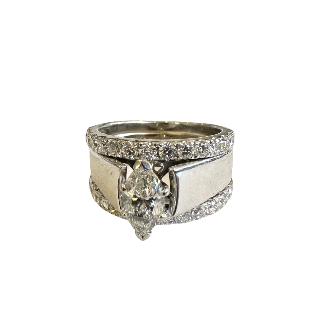 Marquise Cut Wide Wedding Set-Engagement Ring-Antique, Estate & Consignment-I don' know or see my size-hurdles-jewelry-boulder-colorado