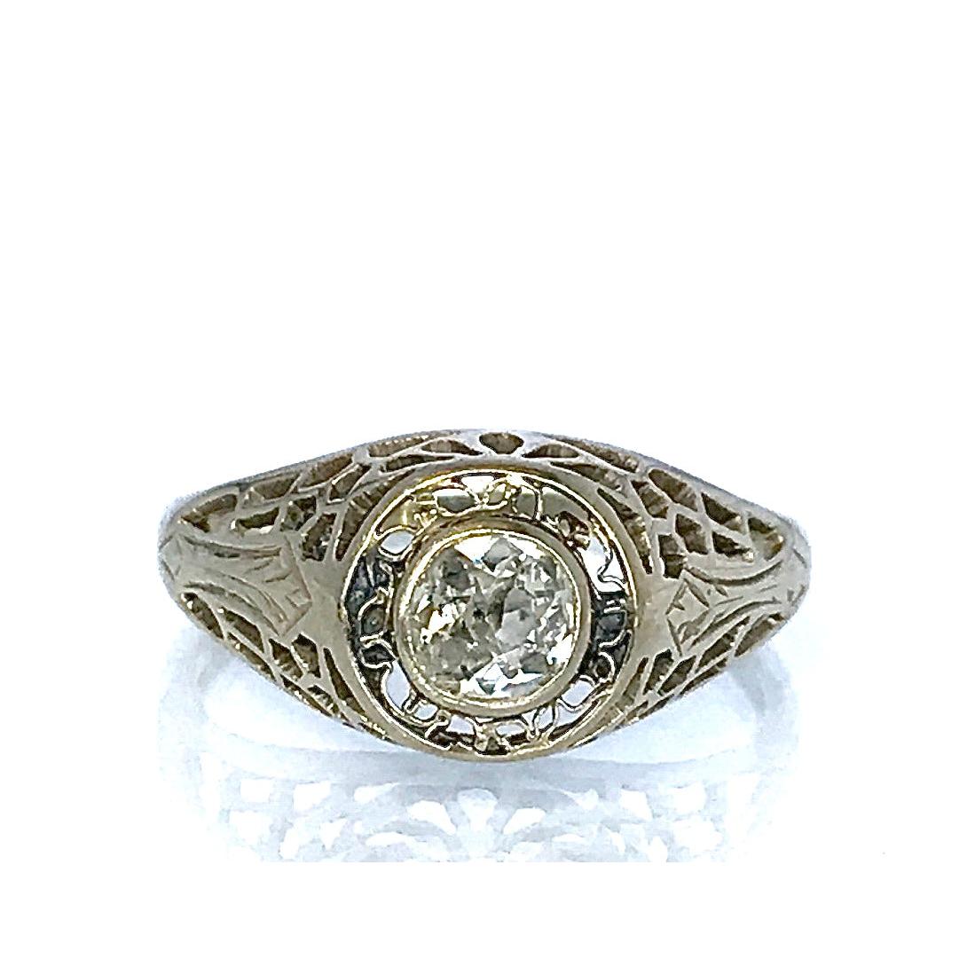 Old Mine Cut Diamond Filigree Ring-Engagement Ring-Antique, Estate & Consignment-I don' know or see my size-hurdles-jewelry-boulder-colorado
