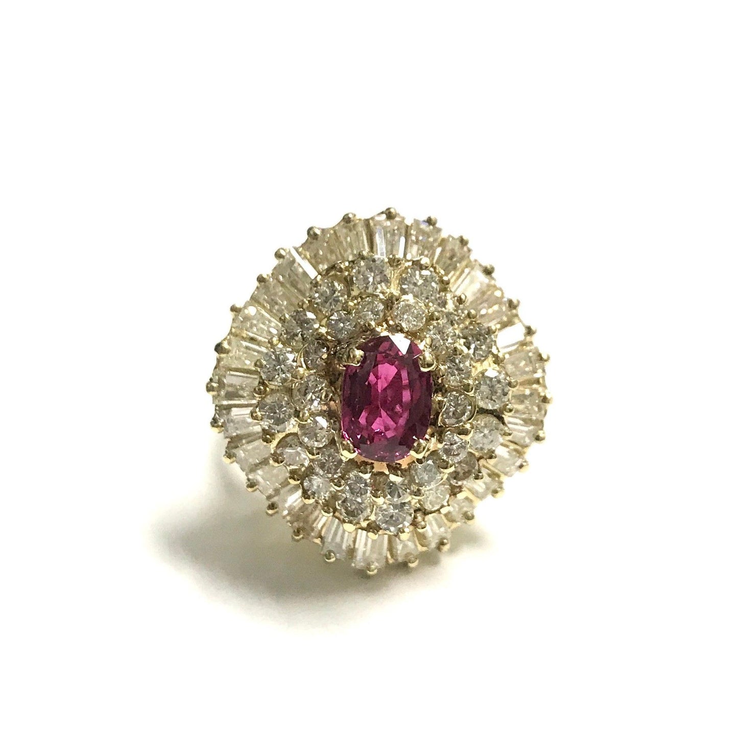 Oval Ruby & Diamond Ballerina Ring-Ring-Antique, Estate & Consignment-I don' know or see my size-hurdles-jewelry-boulder-colorado