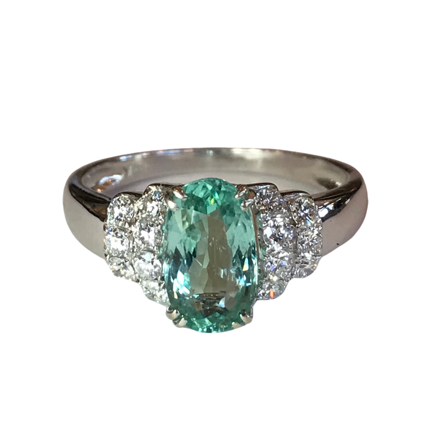 Paraiba Tourmaline & Diamond Ring - With GIA Origin Report-Ring-Antique, Estate & Consignment-I don' know or see my size-hurdles-jewelry-boulder-colorado