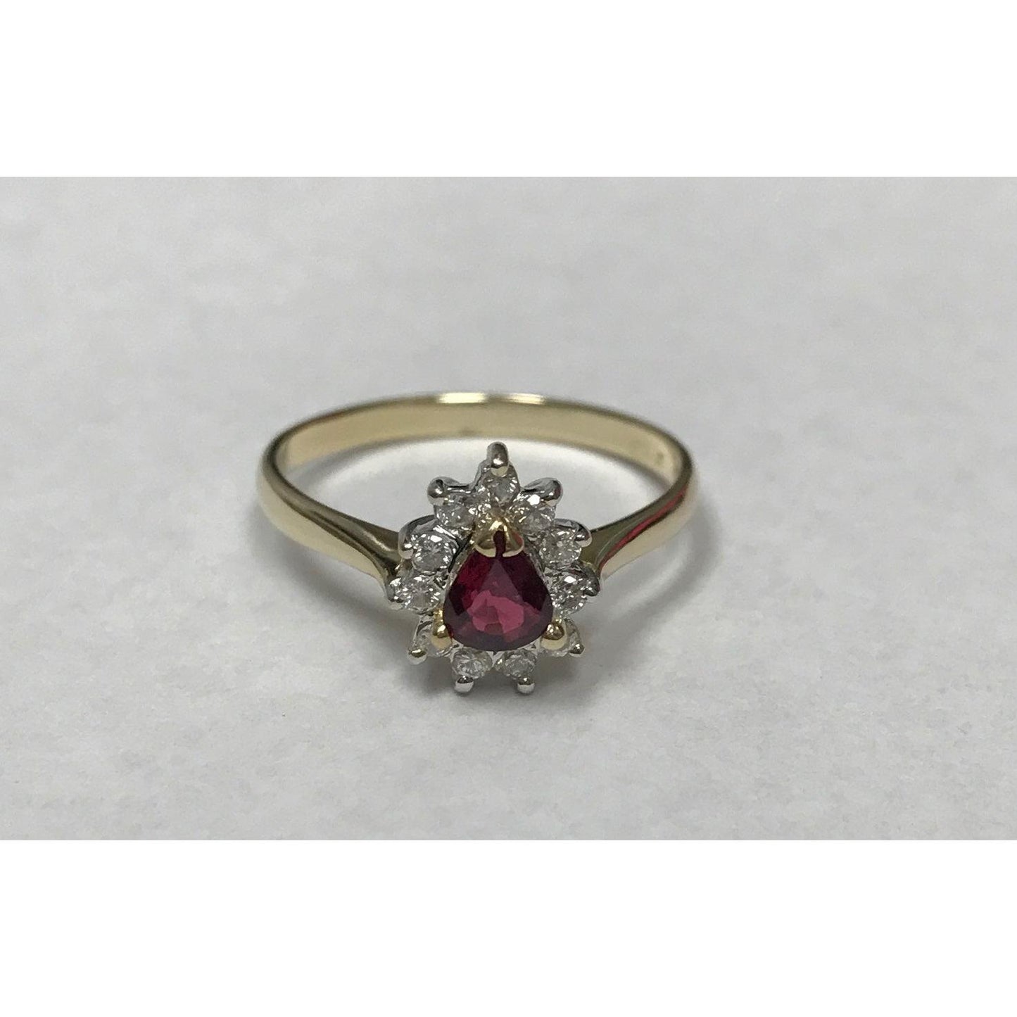 Pear Shaped Ruby & Diamond Ring-Ring-Antique, Estate & Consignment-I don' know or see my size-hurdles-jewelry-boulder-colorado