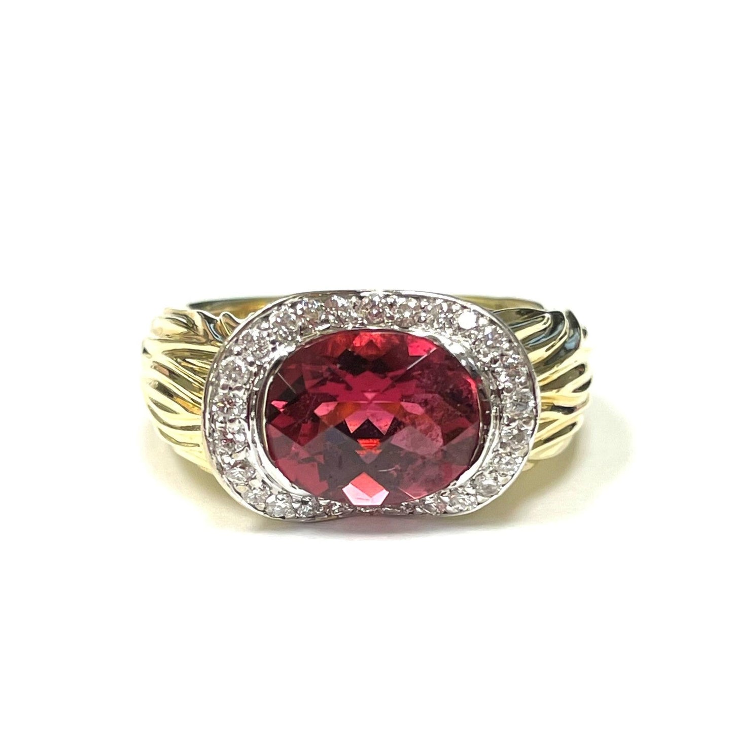 Pink Tourmaline & Diamond Ring-Ring-Antique, Estate & Consignment-I don' know or see my size-hurdles-jewelry-boulder-colorado