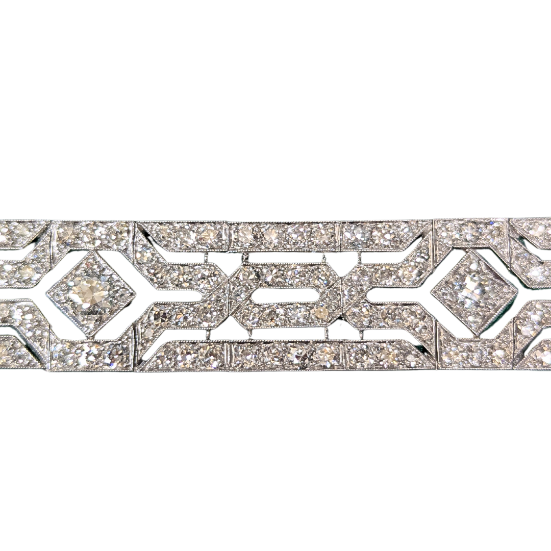 Platinum and Diamond Art Deco Bracelet in a Tiffany & Co. Box-Bracelet-Antique, Estate & Consignment-hurdles-jewelry-boulder-colorado