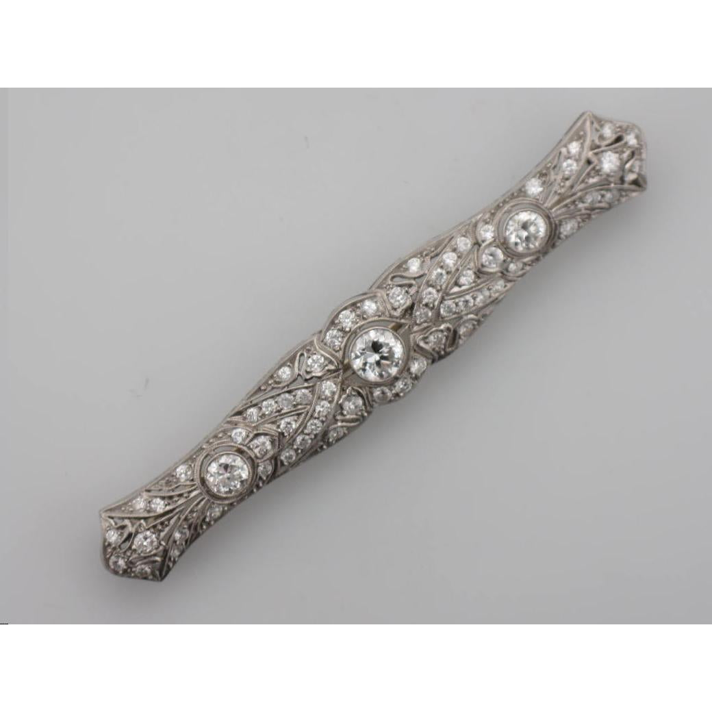 Platinum Diamond Brooch-Brooch-Antique, Estate & Consignment-hurdles-jewelry-boulder-colorado