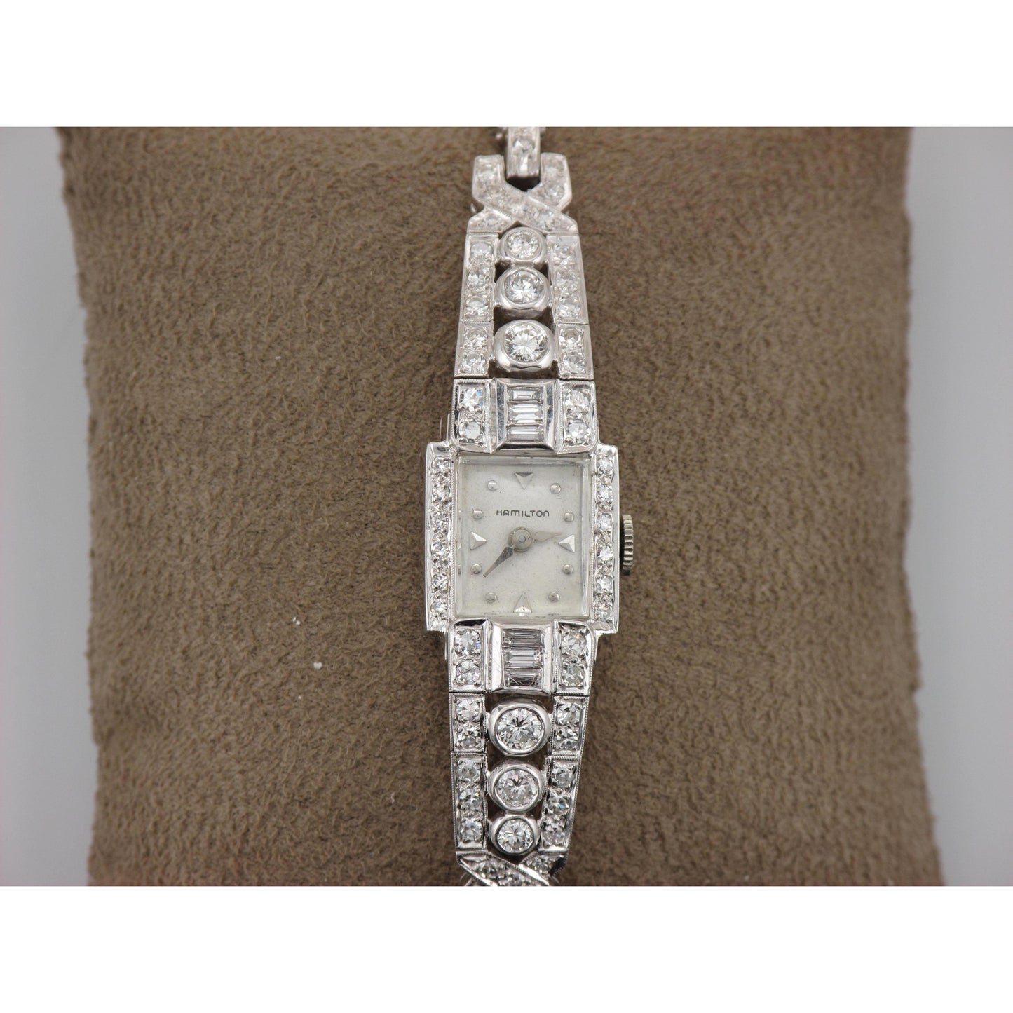 Platinum Diamond Hamilton Watch-Watch-Antique, Estate & Consignment-hurdles-jewelry-boulder-colorado