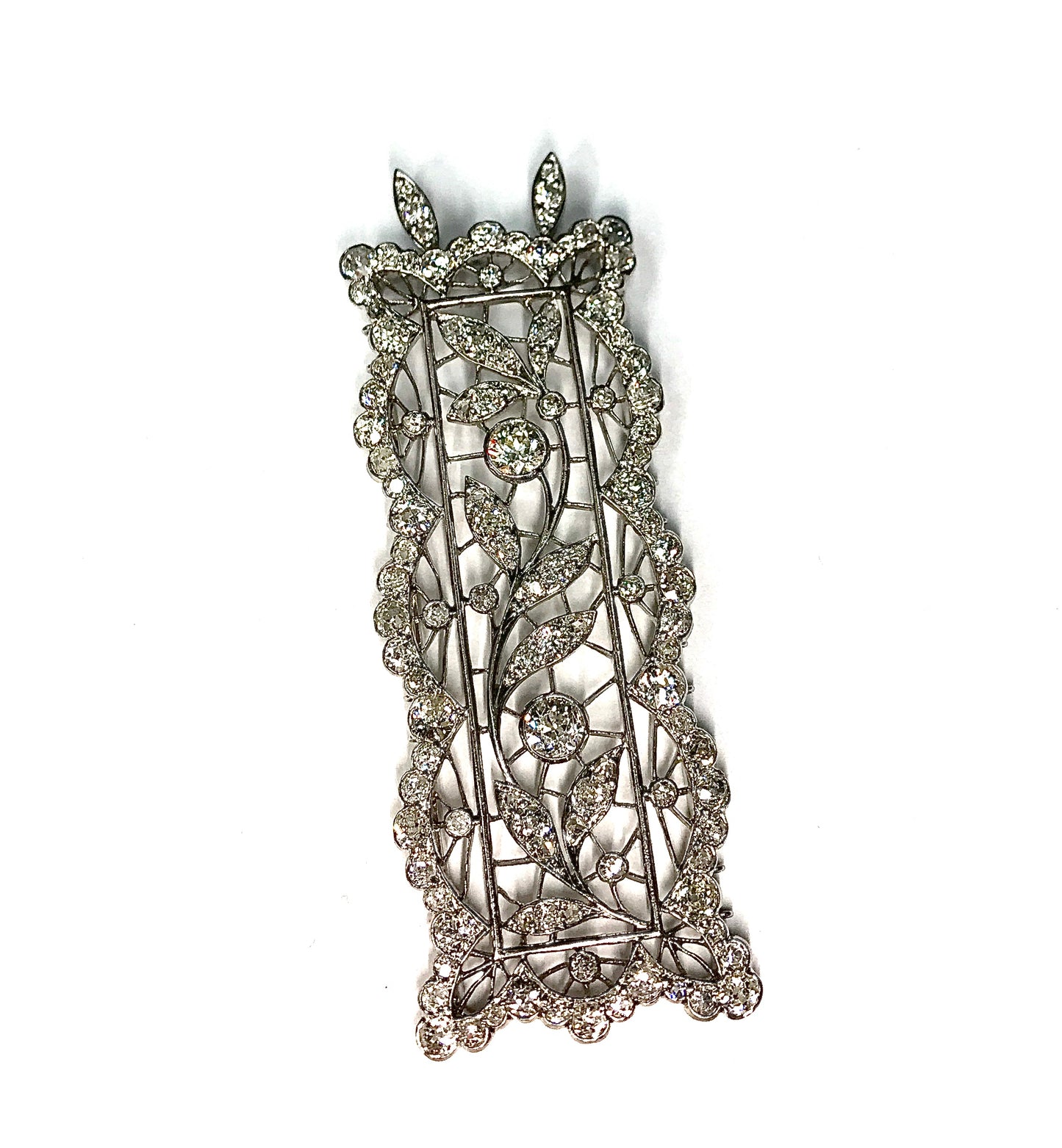 Platinum Diamond Rectangular Pendant-Pendant-Antique, Estate & Consignment-hurdles-jewelry-boulder-colorado