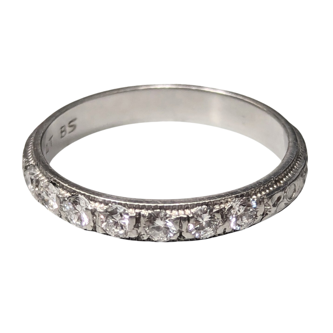 Platinum Engraved Diamond Band-Diamond Band-Antique, Estate & Consignment-I don' know or see my size-hurdles-jewelry-boulder-colorado