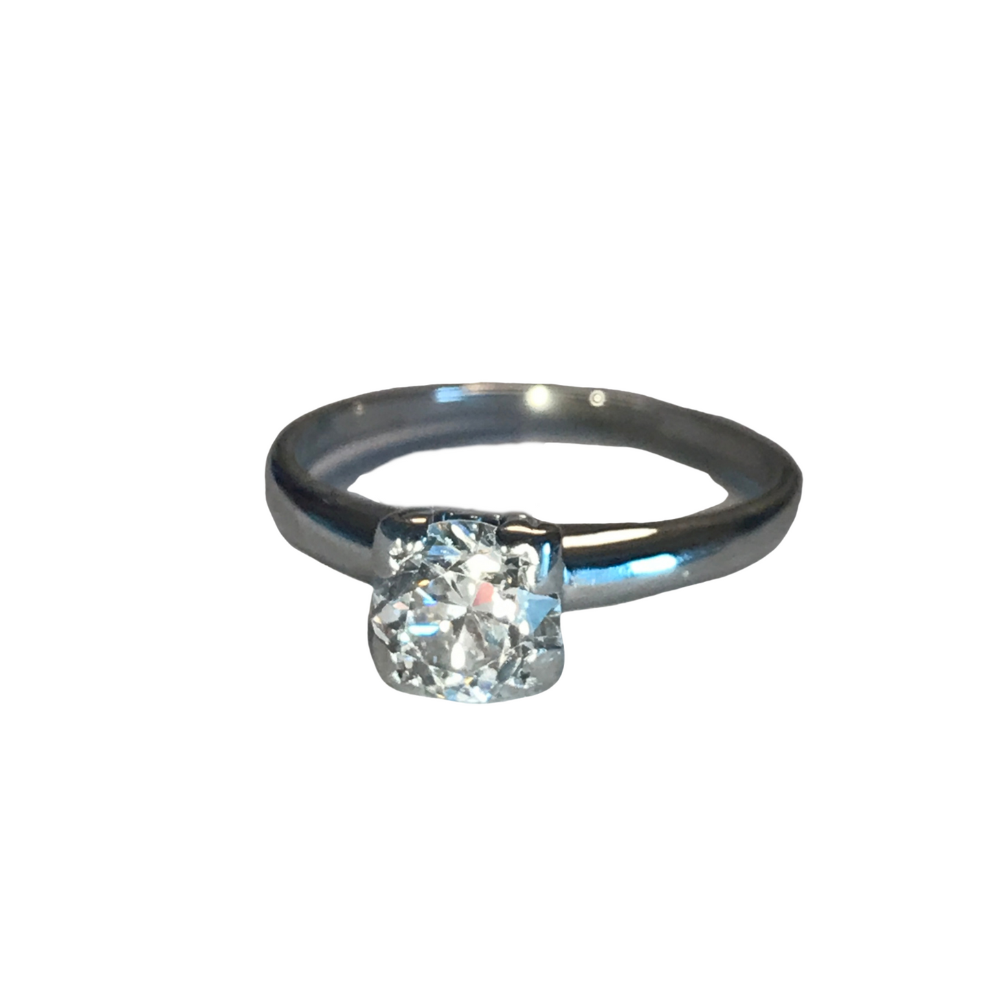 Platinum European Cut Solitaire Ring-Engagement Ring-Antique, Estate & Consignment-I don' know or see my size-hurdles-jewelry-boulder-colorado