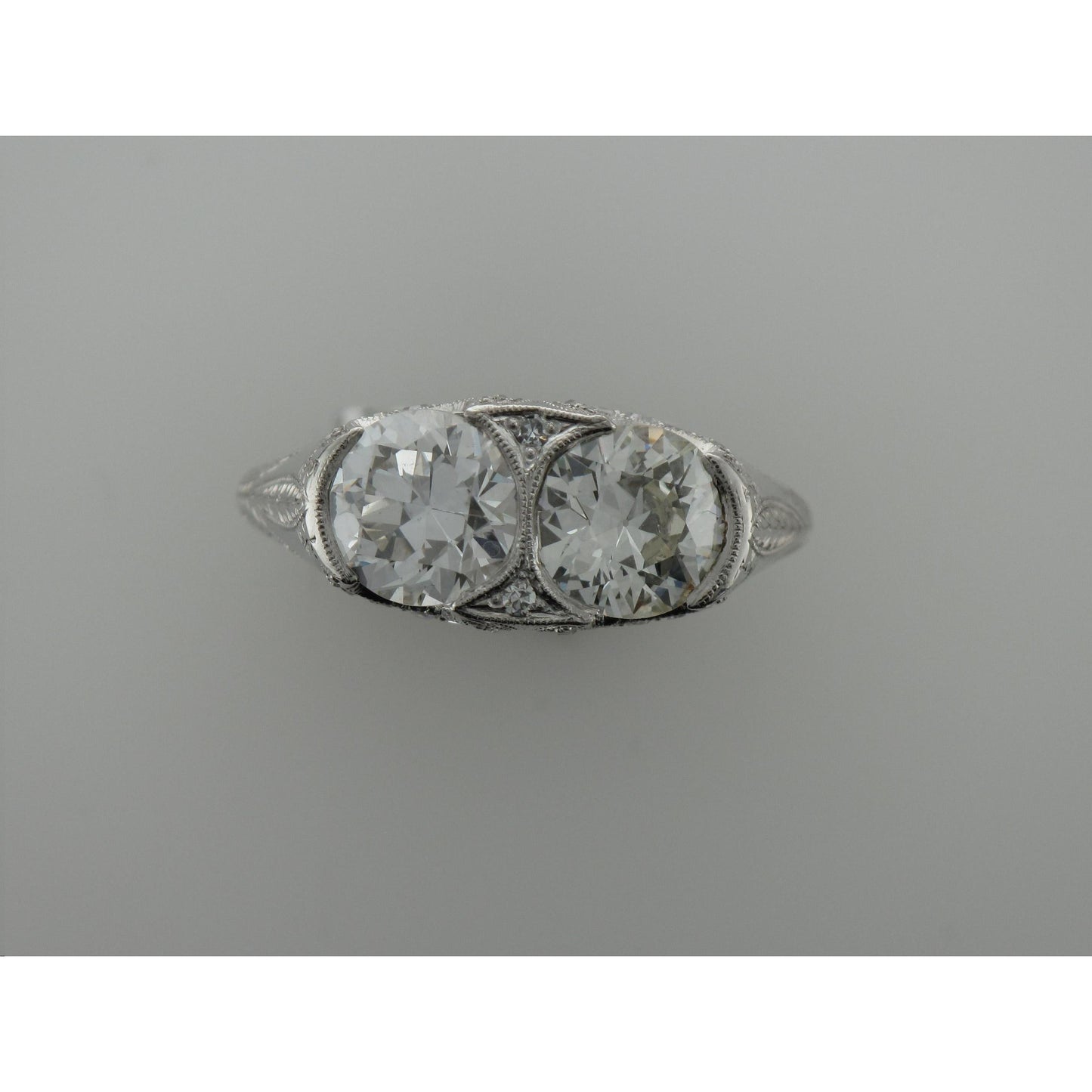Platinum Hand Engraved Diamond Ring-Ring-Antique, Estate & Consignment-I don' know or see my size-hurdles-jewelry-boulder-colorado