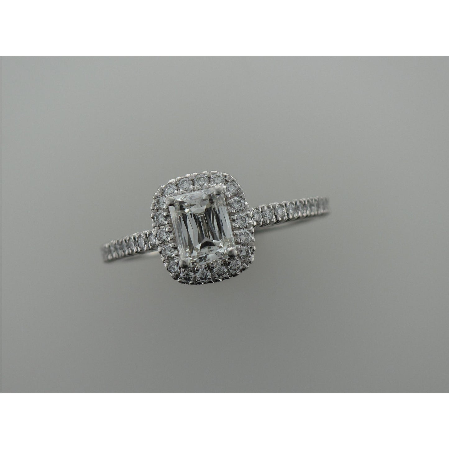 Platinum Radiant Cut Engagement Ring-Engagement Ring-Antique, Estate & Consignment-hurdles-jewelry-boulder-colorado