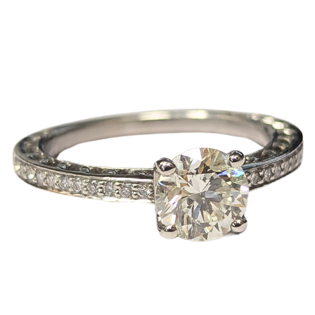 Platinum Ritani Diamond Engagement Ring-Engagement Ring-Antique, Estate & Consignment-I don' know or see my size-hurdles-jewelry-boulder-colorado