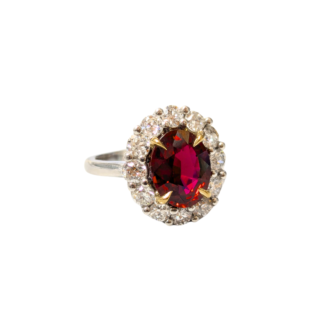 Platinum Ruby and Diamond Cluster Ring-Ring-Antique, Estate & Consignment-I don' know or see my size-hurdles-jewelry-boulder-colorado