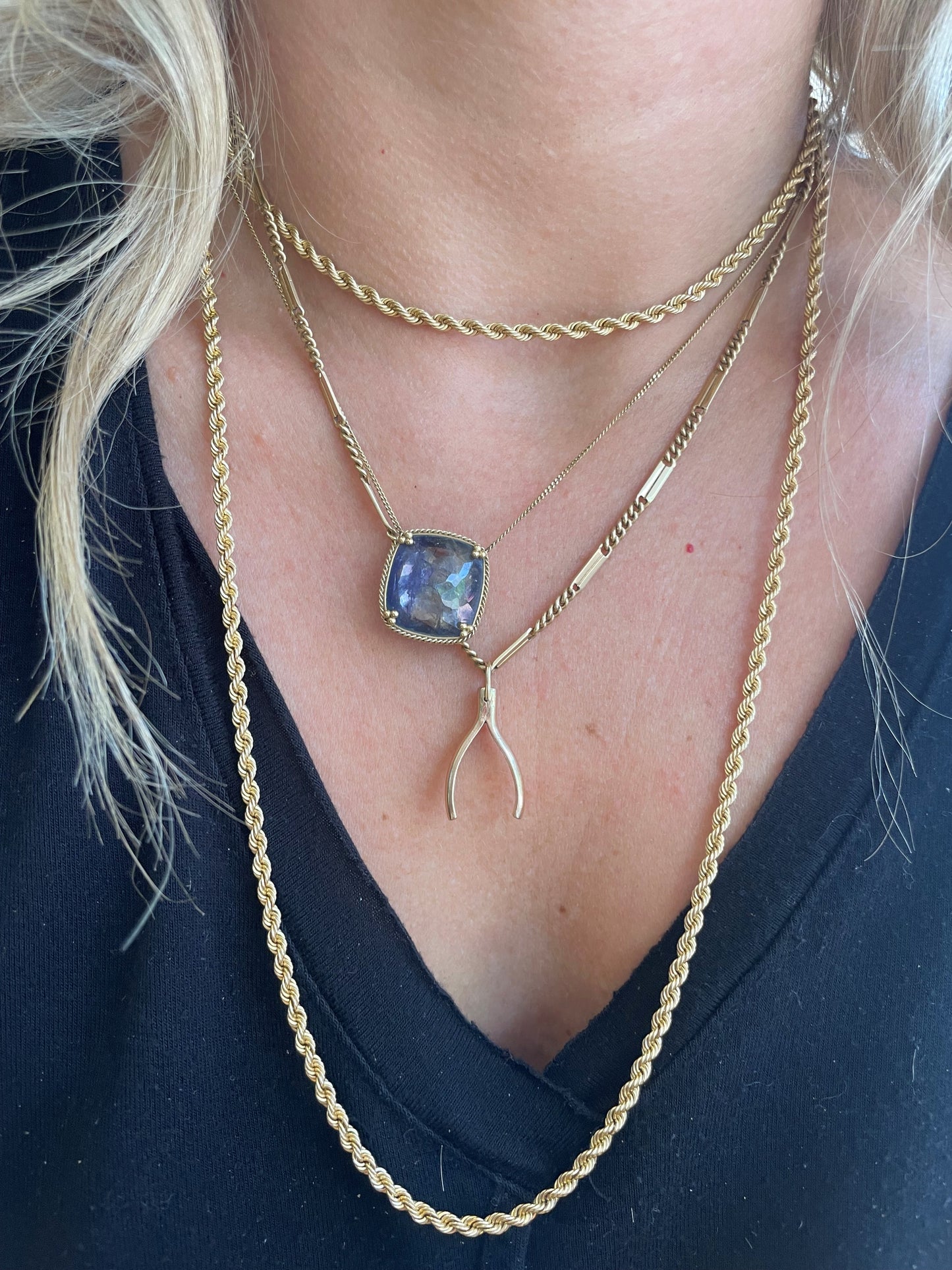 Rope Chain Choker Necklace-Chain-Antique, Estate & Consignment-hurdles-jewelry-boulder-colorado