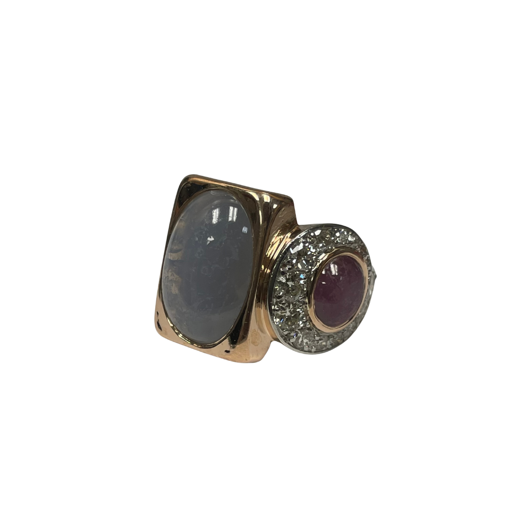Rose Gold Star Sapphire and Star Ruby Ring-Ring-Antique, Estate & Consignment-I don' know or see my size-hurdles-jewelry-boulder-colorado