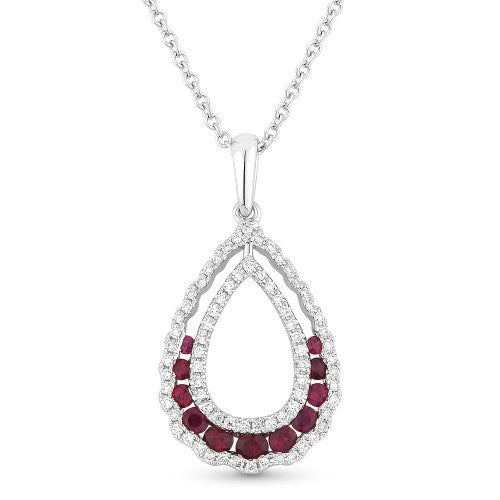 Ruby & Diamond Necklace-Necklace-Antique, Estate & Consignment-hurdles-jewelry-boulder-colorado