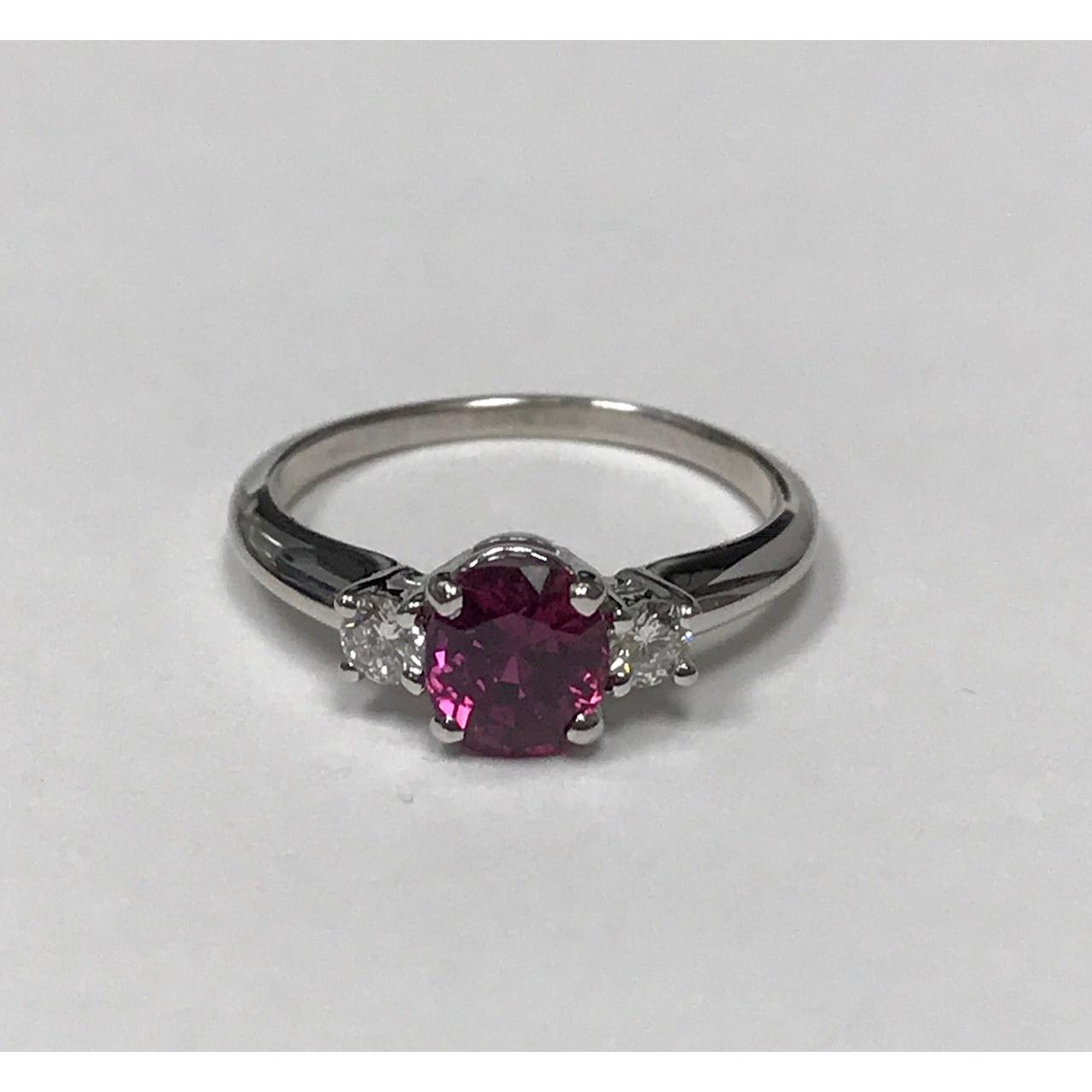 Ruby & Diamond Three Stone Ring-Ring-Antique, Estate & Consignment-I don' know or see my size-hurdles-jewelry-boulder-colorado