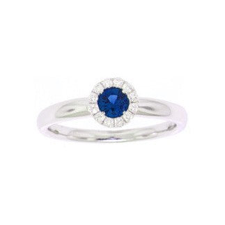 Sapphire & Diamond Halo Ring-Ring-Antique, Estate & Consignment-I don' know or see my size-hurdles-jewelry-boulder-colorado